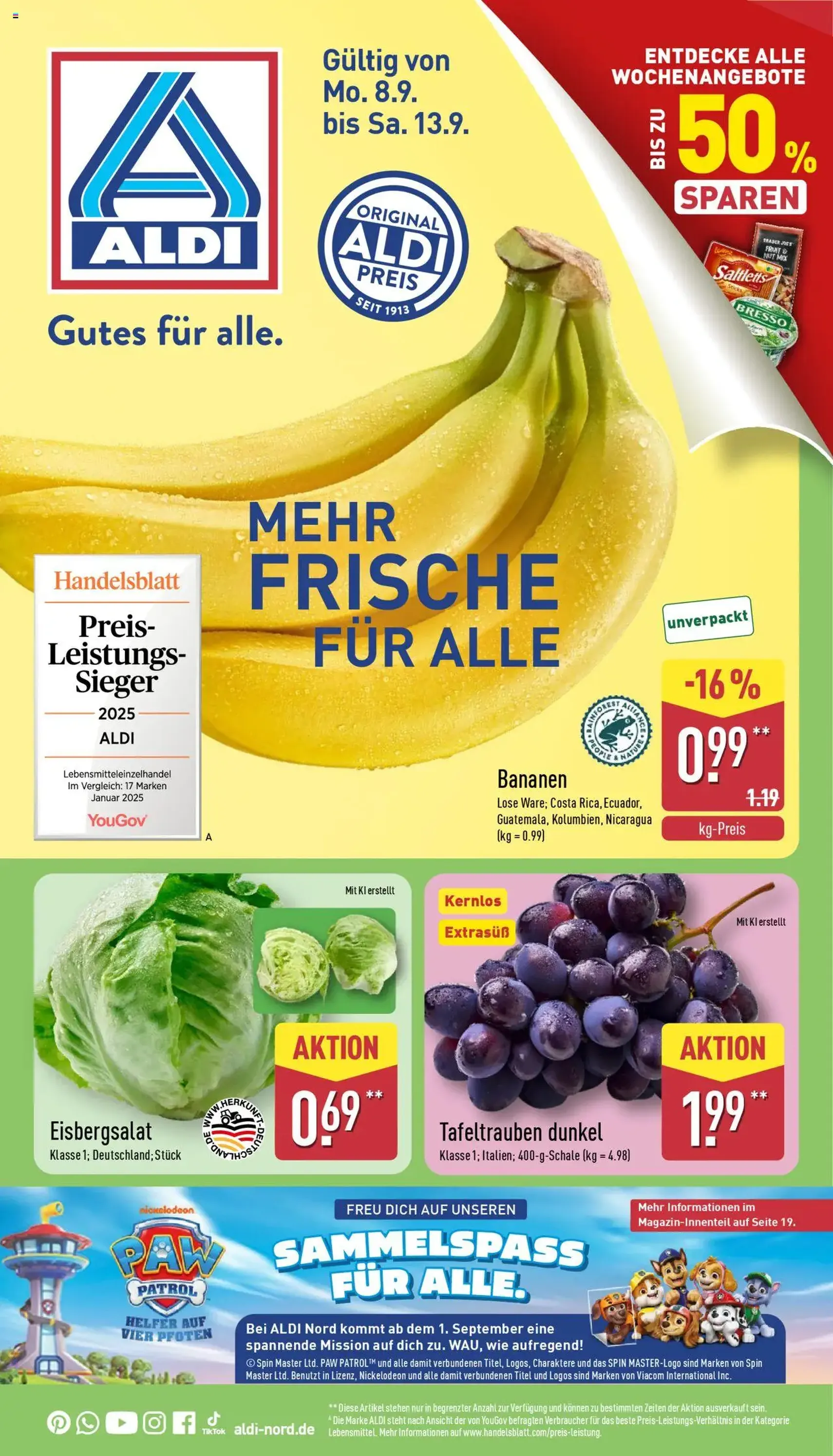 Aldi Prospekt - Gültiger Prospekt ab 08.09.2025, Seite 1 von insgesamt 47 Aldi Prospekt - Gültiger Prospekt ab 08.09.2025, Seite 1 von insgesamt 47