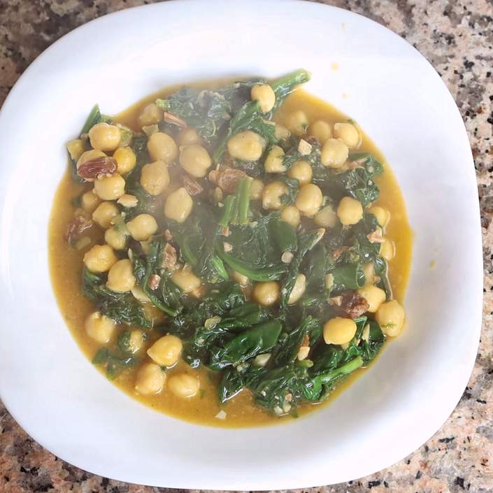 Zuppa di spinaci e ceci