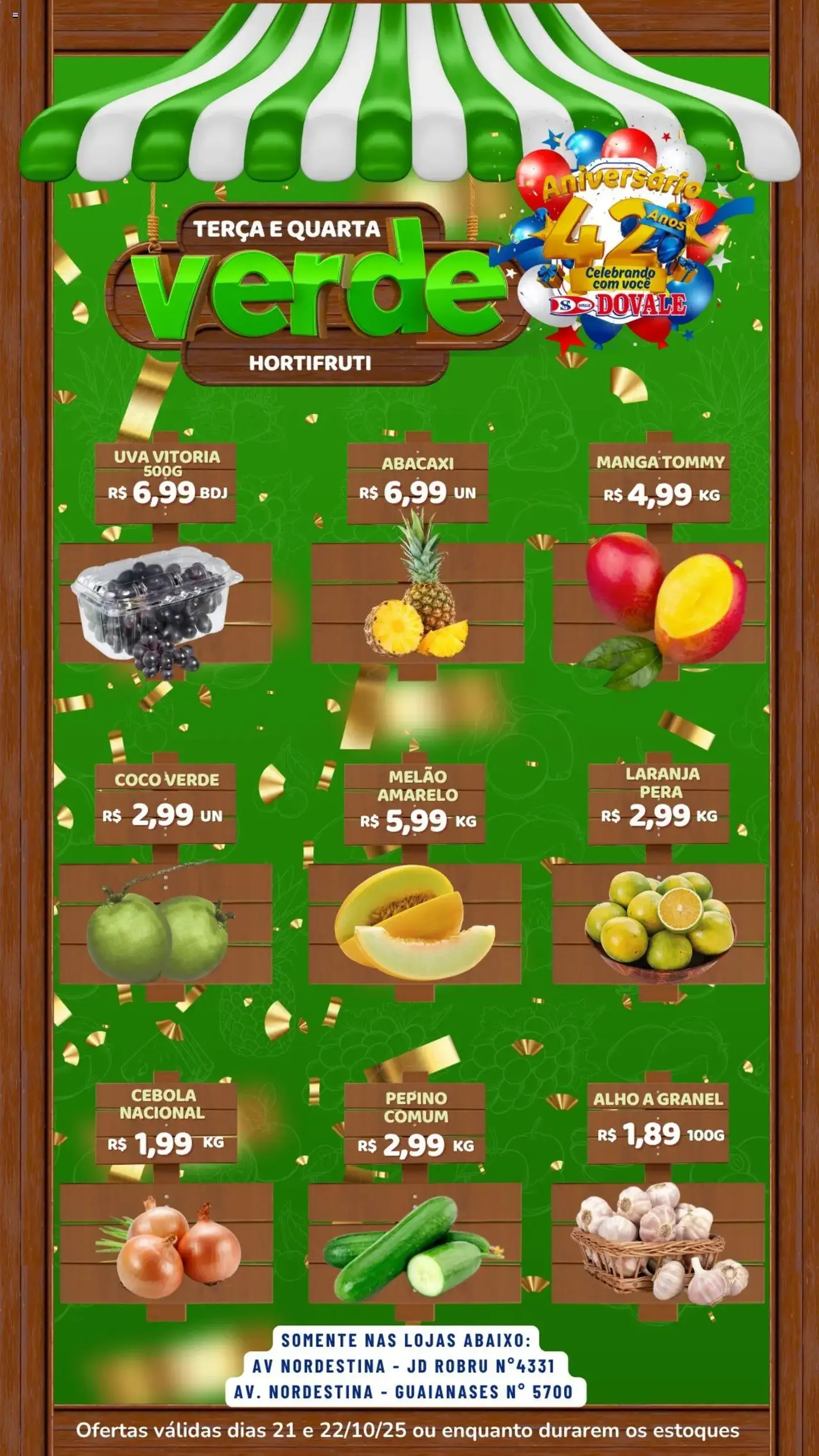 Dovale - Ofertas Hortifruti - folheto válido a partir de 21/10/2025 página 1 de 1