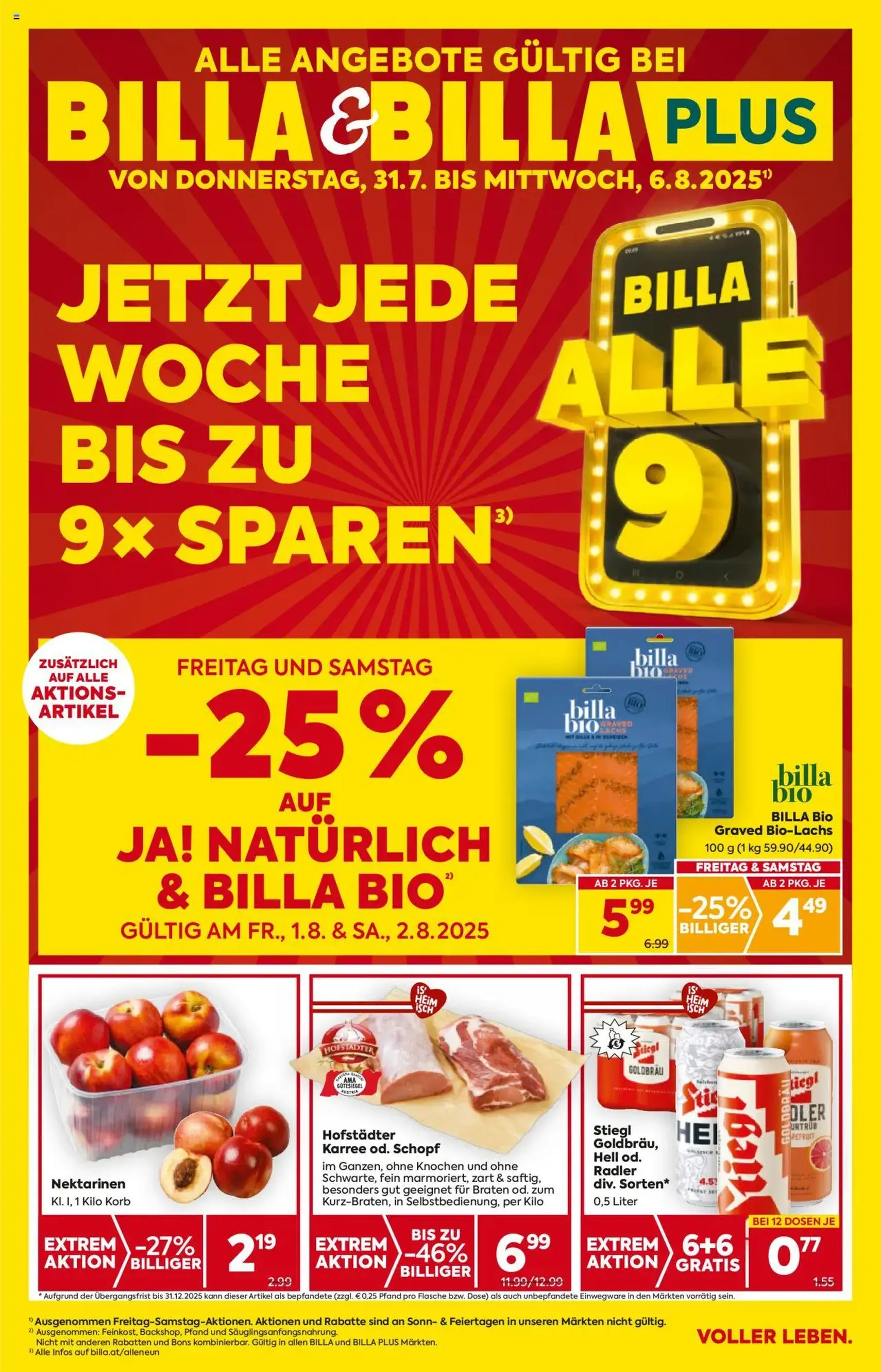 Billa Flugblatt - Gültiger Prospekt ab 31.07.2025, Seite 1 von insgesamt 20 Billa Flugblatt - Gültiger Prospekt ab 31.07.2025, Seite 1 von insgesamt 20
