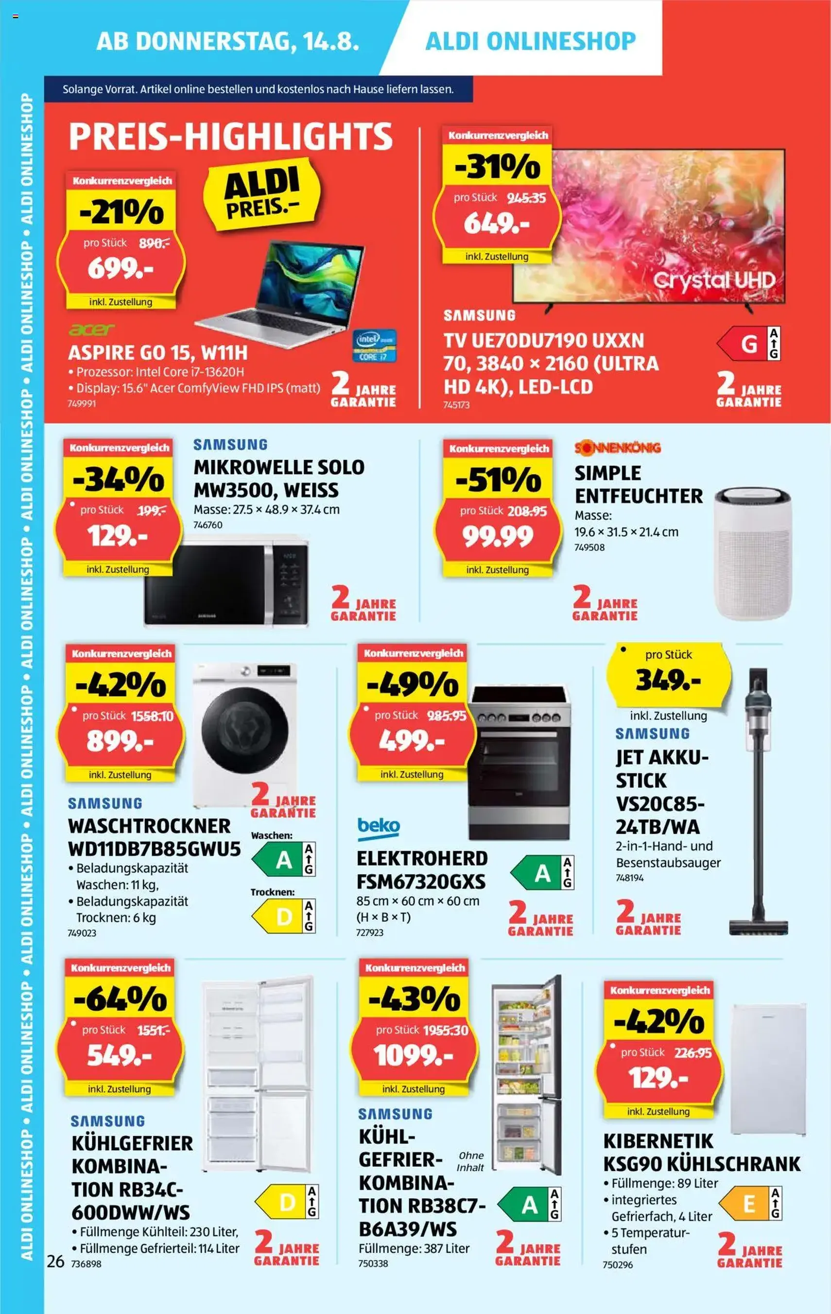 Aldi Aktionen - Gültiger Prospekt ab 14.08.2025, Seite 26 von insgesamt 31 Aldi Aktionen - Gültiger Prospekt ab 14.08.2025, Seite 26 von insgesamt 31