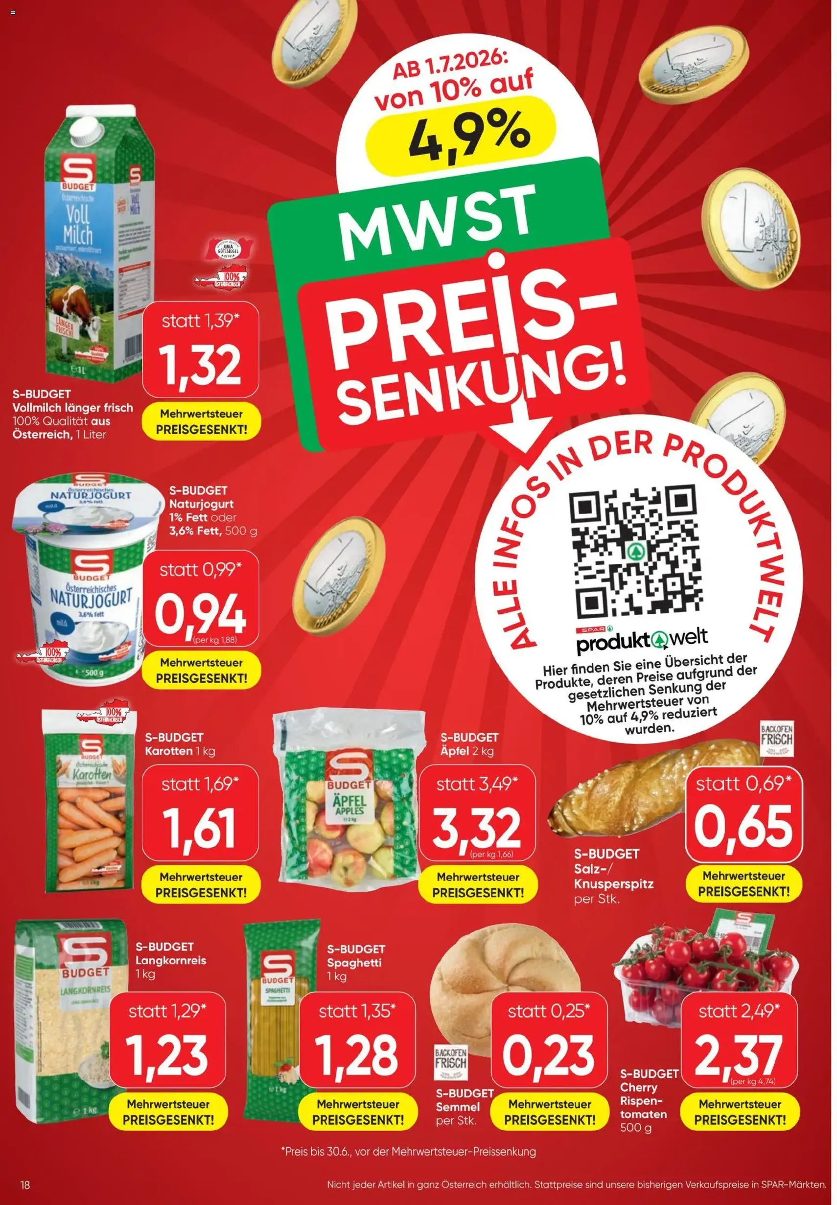Spar - Flugblatt - Gültiger Prospekt ab 01.07.2026, Seite 18 von insgesamt 24