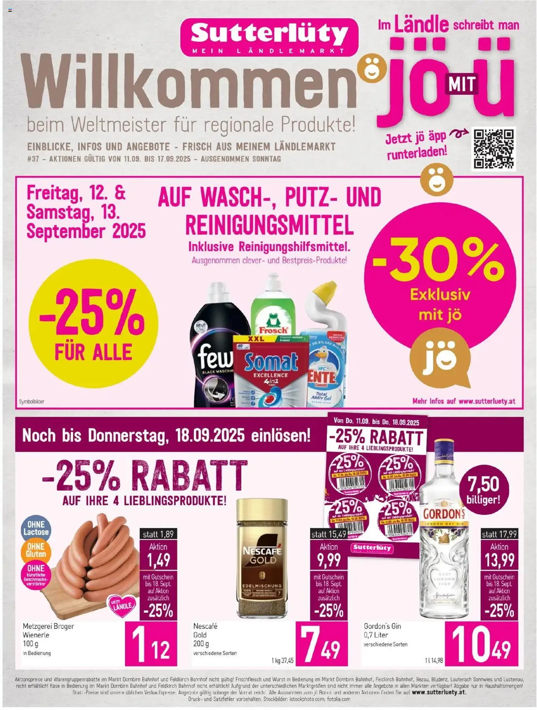 Sutterlüty Flugblatt - Gültiger Prospekt ab 11.09.2025, Seite 1 von insgesamt 20