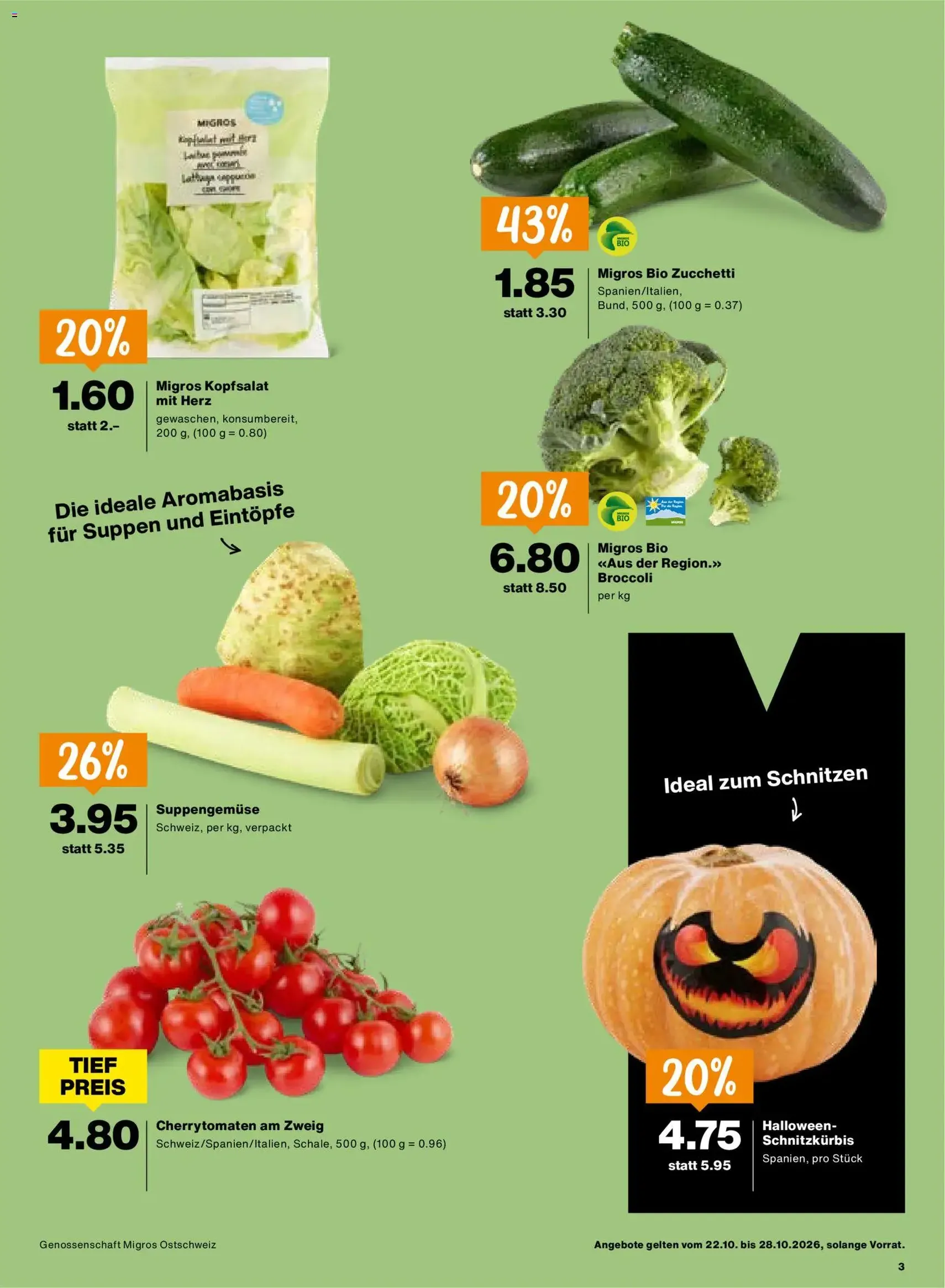 Migros aktionen - Gültiger Prospekt ab 22.10.2026, Seite 3 von insgesamt 24