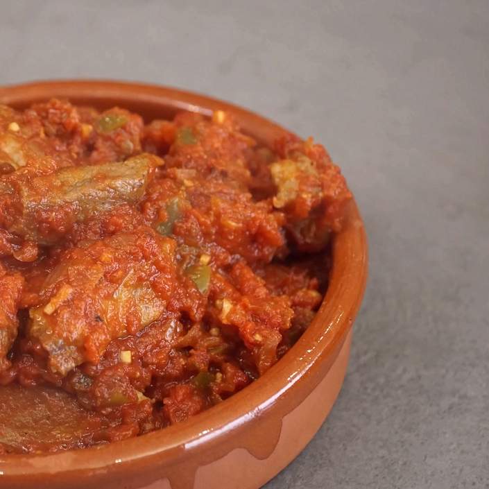 La salsa de tomate con carne