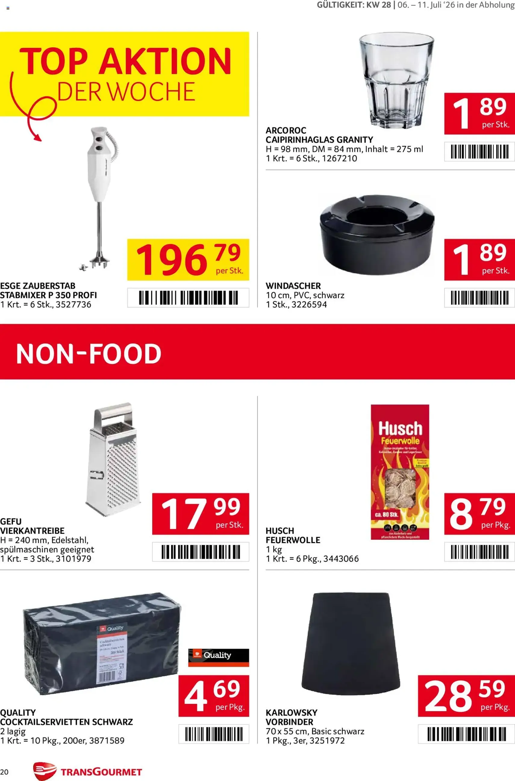 Transgourmet Flugblatt - Gültiger Prospekt ab 06.07.2026, Seite 20 von insgesamt 28