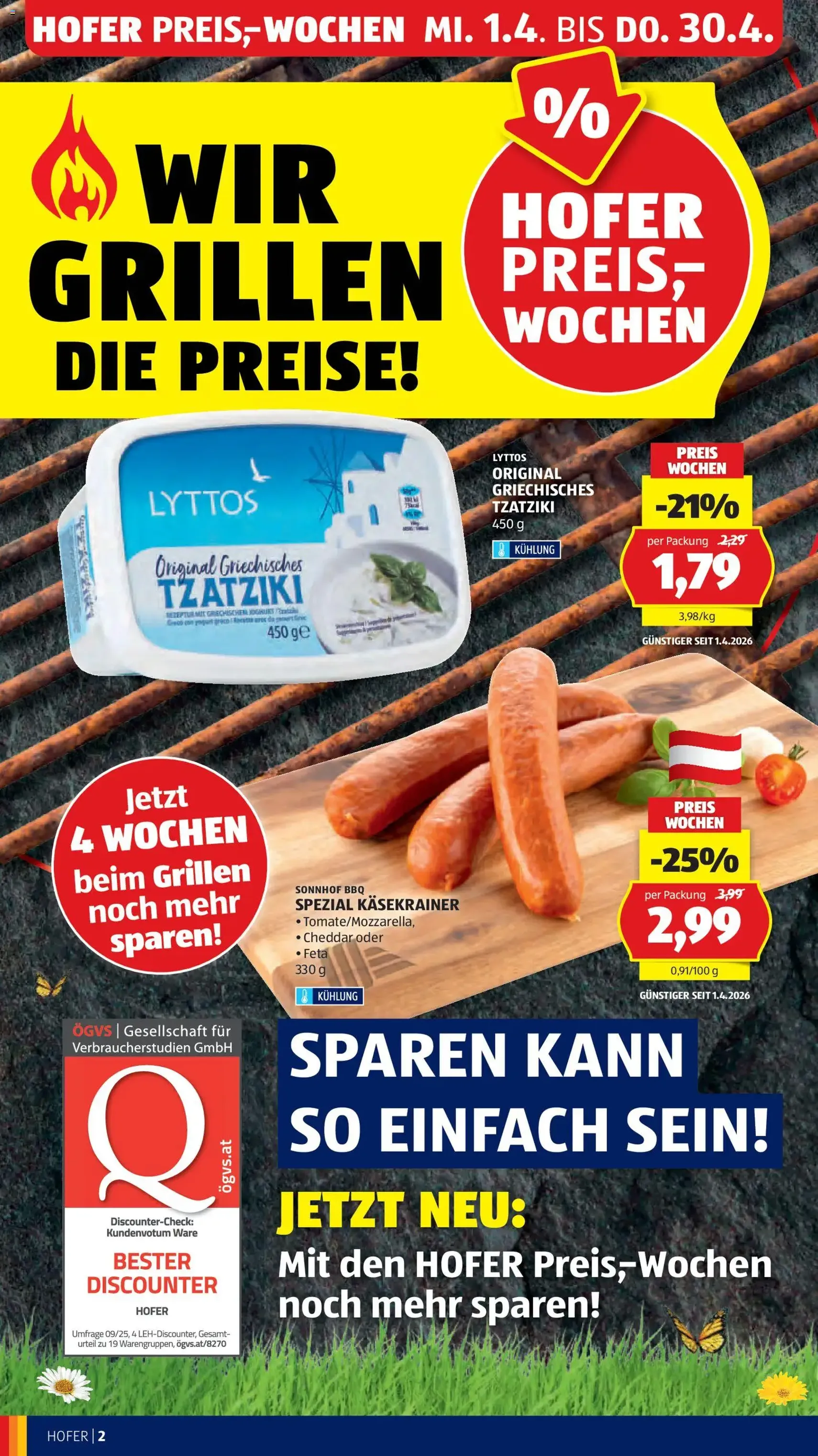 Hofer Flugblatt - Gültiger Prospekt ab 01.04.2026, Seite 4 von insgesamt 41