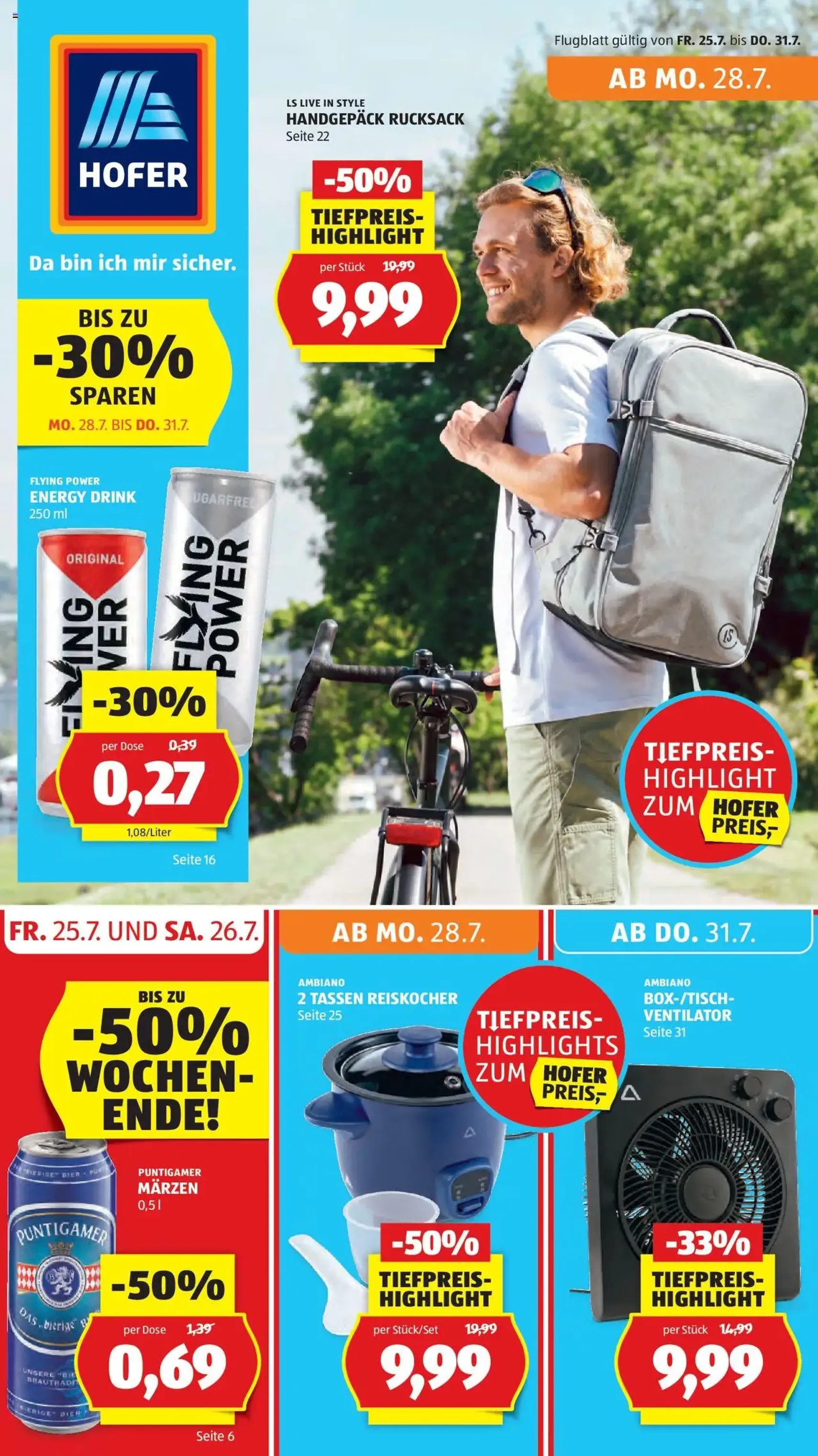 Hofer Flugblatt - Gültiger Prospekt ab 25.07.2025, Seite 1 von insgesamt 41 Hofer Flugblatt - Gültiger Prospekt ab 25.07.2025, Seite 1 von insgesamt 41