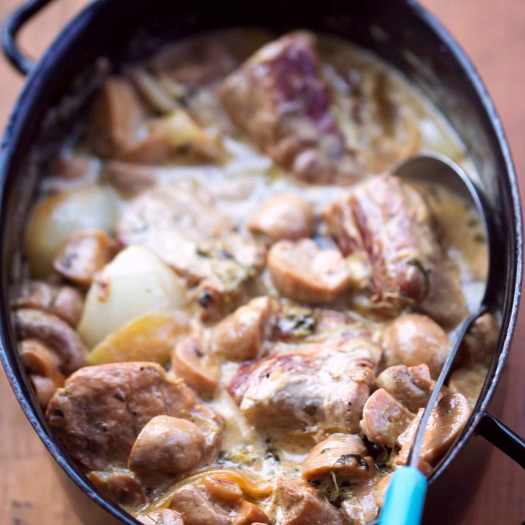 Filetti di maiale in salsa di funghi