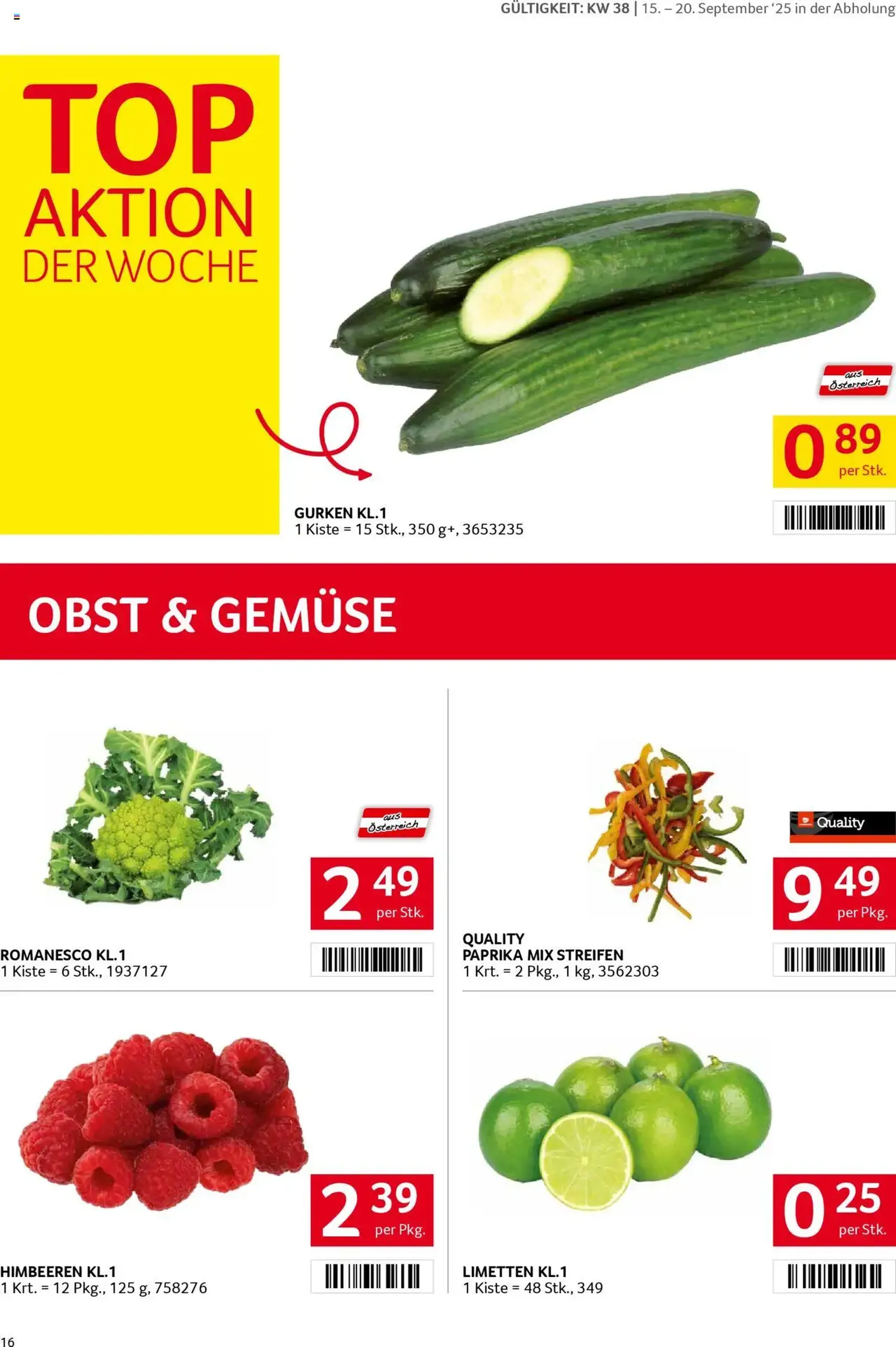 Transgourmet Flugblatt - Gültiger Prospekt ab 14.09.2025, Seite 16 von insgesamt 36 Transgourmet Flugblatt - Gültiger Prospekt ab 14.09.2025, Seite 16 von insgesamt 36