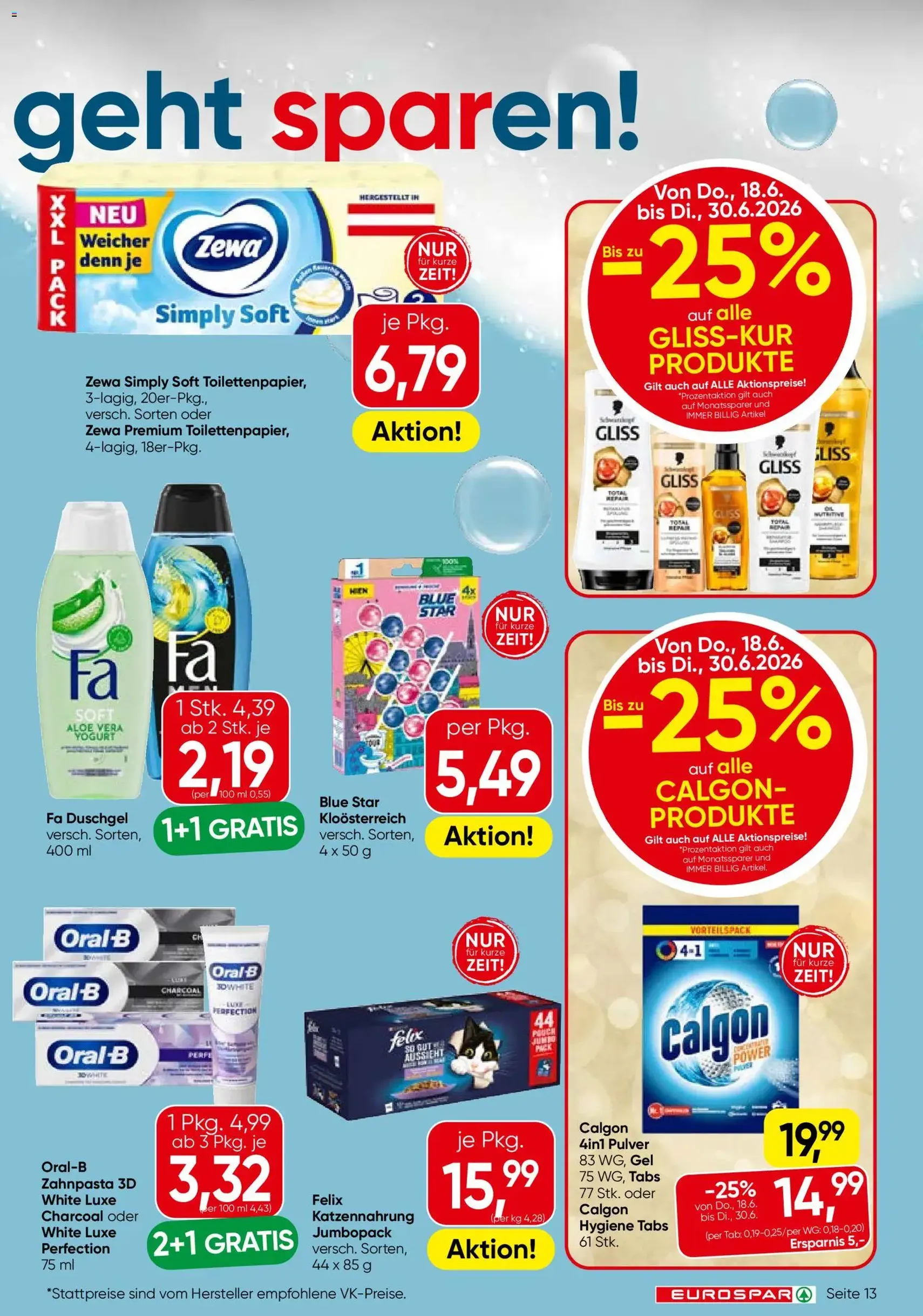 Eurospar Flugblatt - Gültiger Prospekt ab 18.06.2026, Seite 13 von insgesamt 16