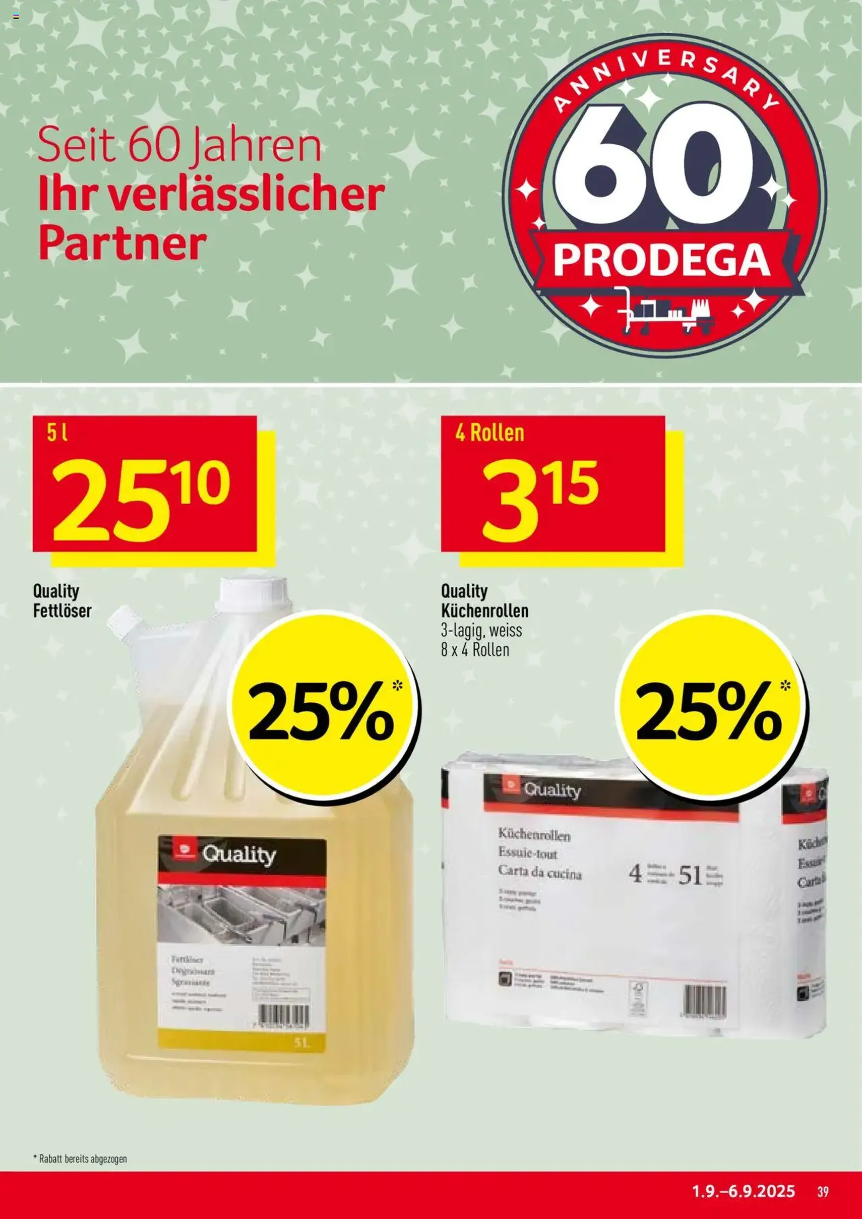 Prodega Aktionen - Gültiger Prospekt ab 01.09.2025, Seite 39 von insgesamt 40 Prodega Aktionen - Gültiger Prospekt ab 01.09.2025, Seite 39 von insgesamt 40