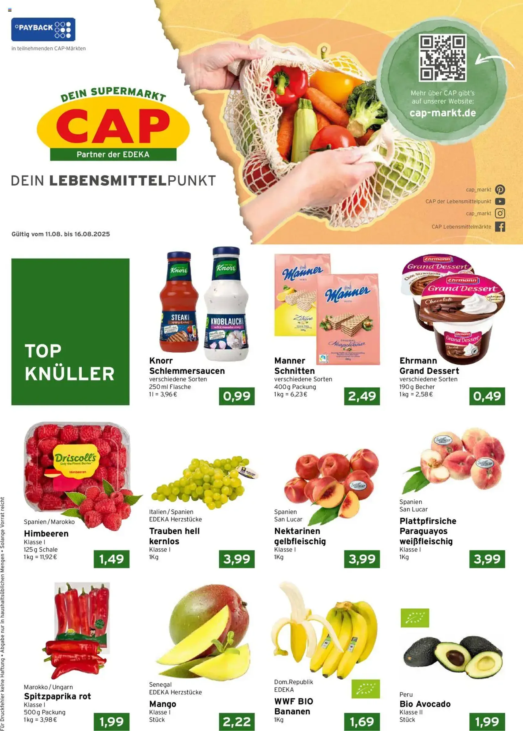 CAP Markt Prospekt - Gültiger Prospekt ab 11.08.2025, Seite 1 von insgesamt 4