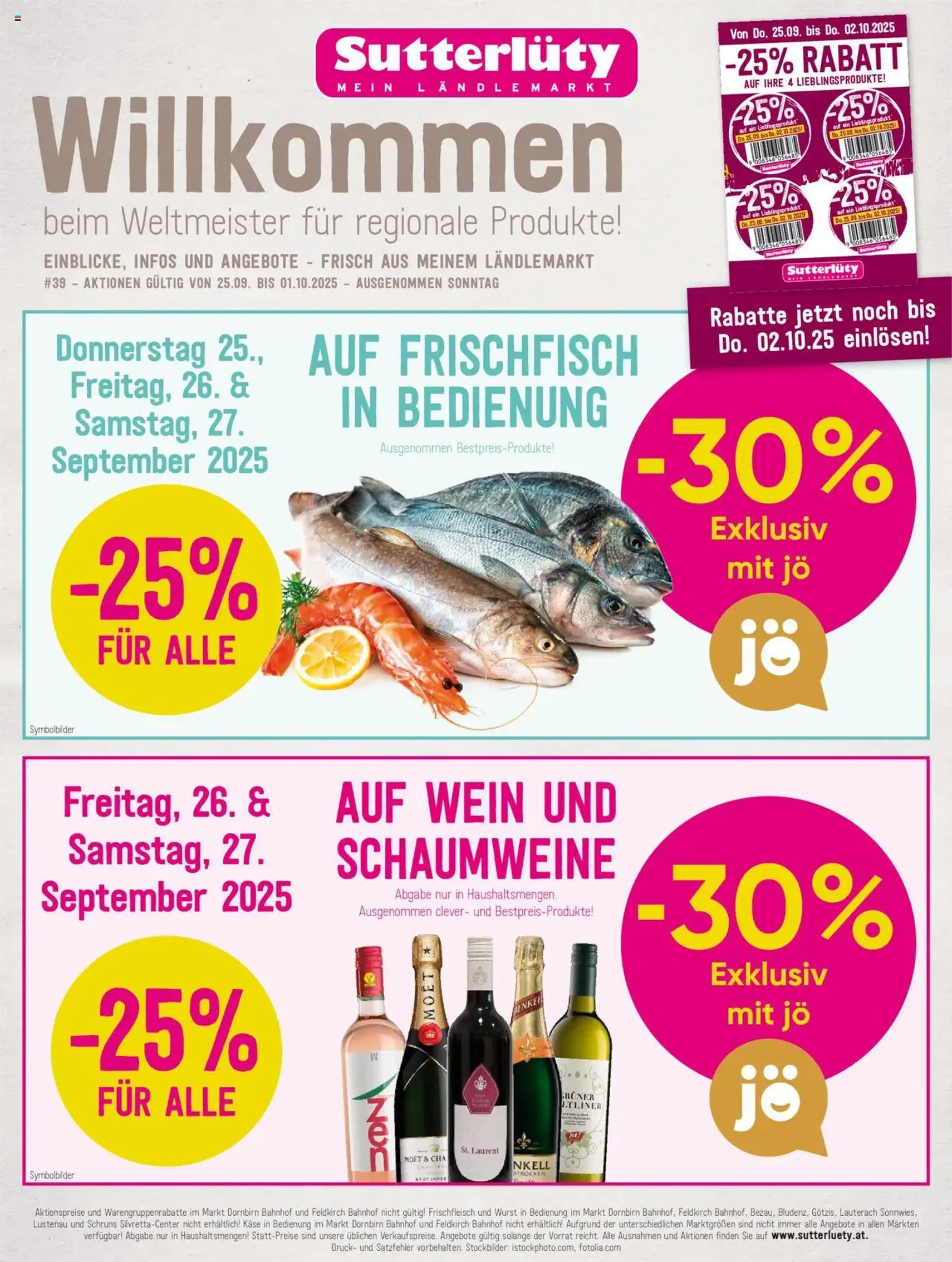 Sutterlüty Flugblatt - Gültiger Prospekt ab 25.09.2025, Seite 1 von insgesamt 24