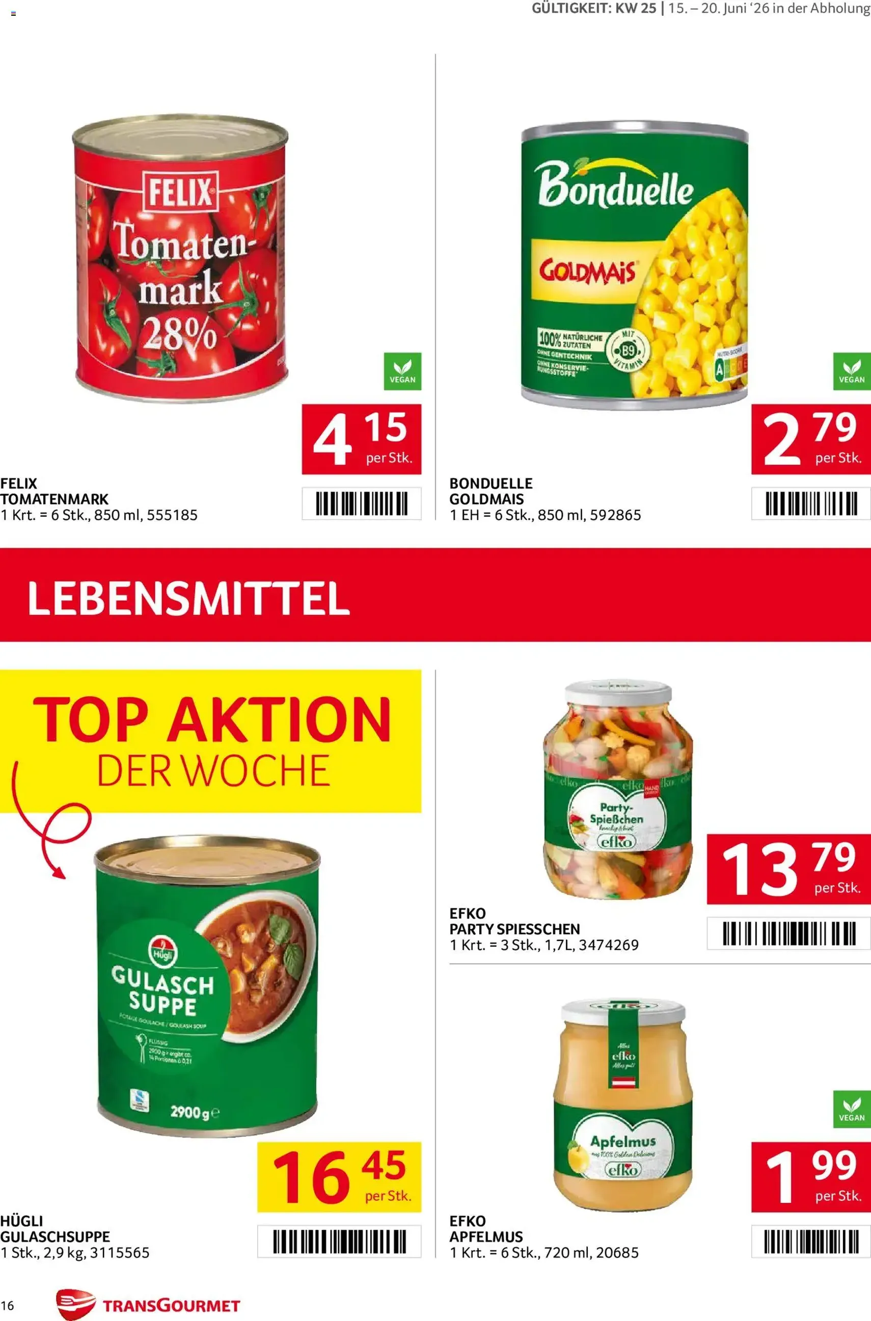 Transgourmet Flugblatt - Gültiger Prospekt ab 15.06.2026, Seite 16 von insgesamt 32