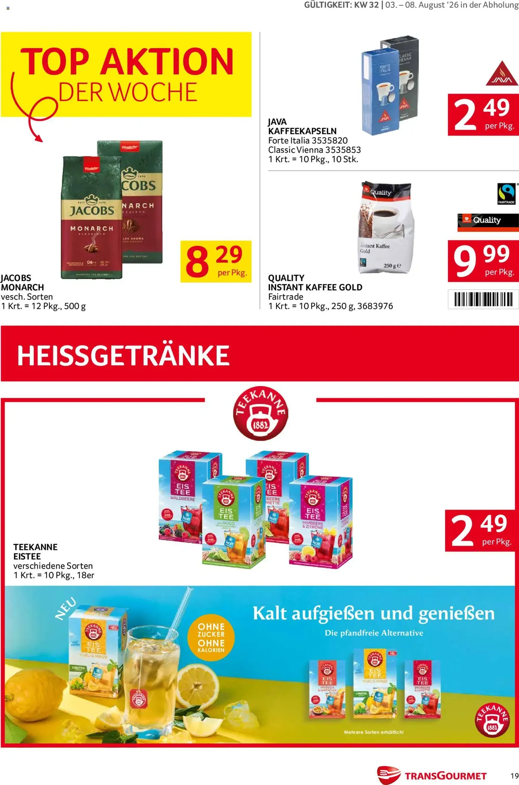 Transgourmet Flugblatt - Gültiger Prospekt ab 03.08.2026, Seite 19 von insgesamt 32