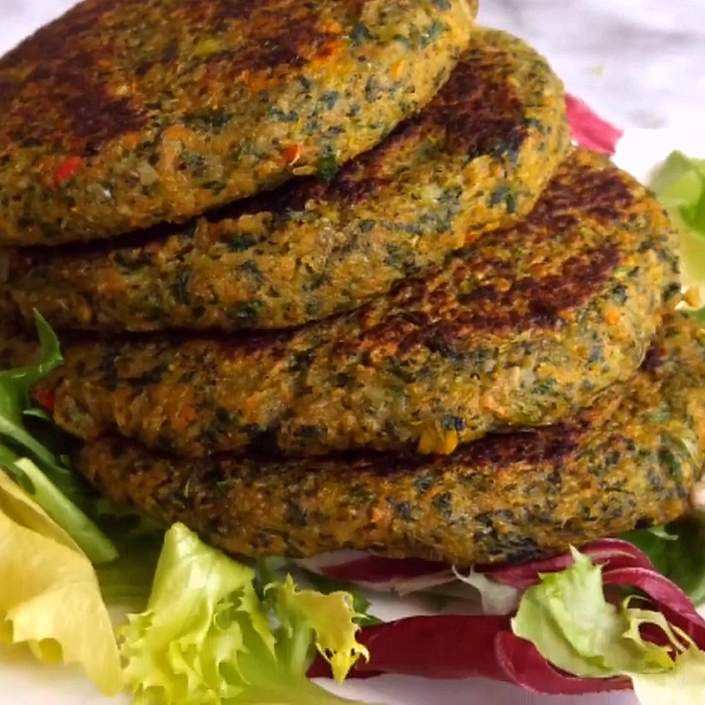 Vegan burger di spinaci