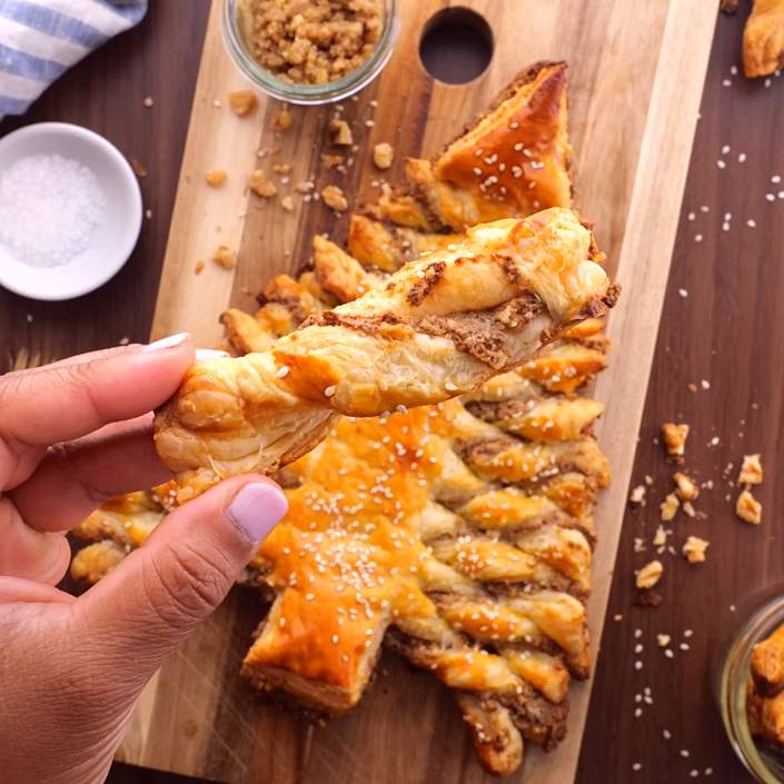 Albero di natale di pasta sfoglia