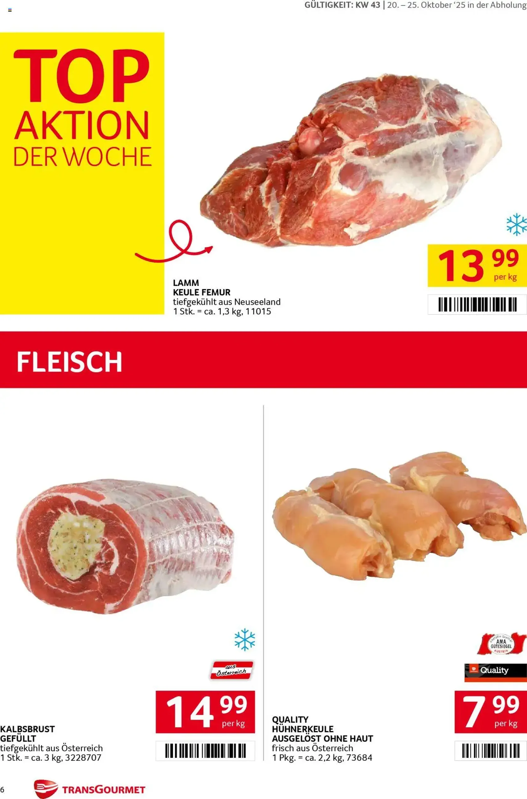 Transgourmet Flugblatt - Gültiger Prospekt ab 20.10.2025, Seite 6 von insgesamt 28 Transgourmet Flugblatt - Gültiger Prospekt ab 20.10.2025, Seite 6 von insgesamt 28