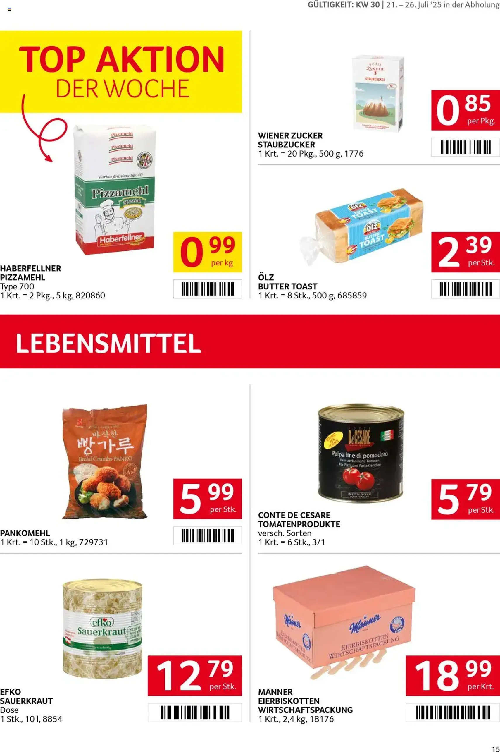 Transgourmet Flugblatt - Gültiger Prospekt ab 20.07.2025, Seite 15 von insgesamt 28 Transgourmet Flugblatt - Gültiger Prospekt ab 20.07.2025, Seite 15 von insgesamt 28