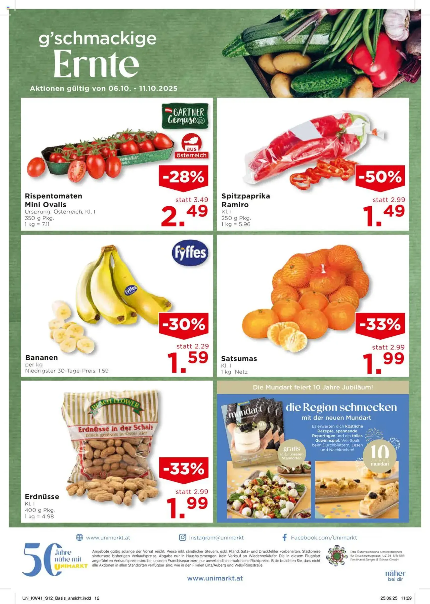 Unimarkt Flugblatt - Gültiger Prospekt ab 08.10.2025, Seite 14 von insgesamt 16 Unimarkt Flugblatt - Gültiger Prospekt ab 08.10.2025, Seite 14 von insgesamt 16