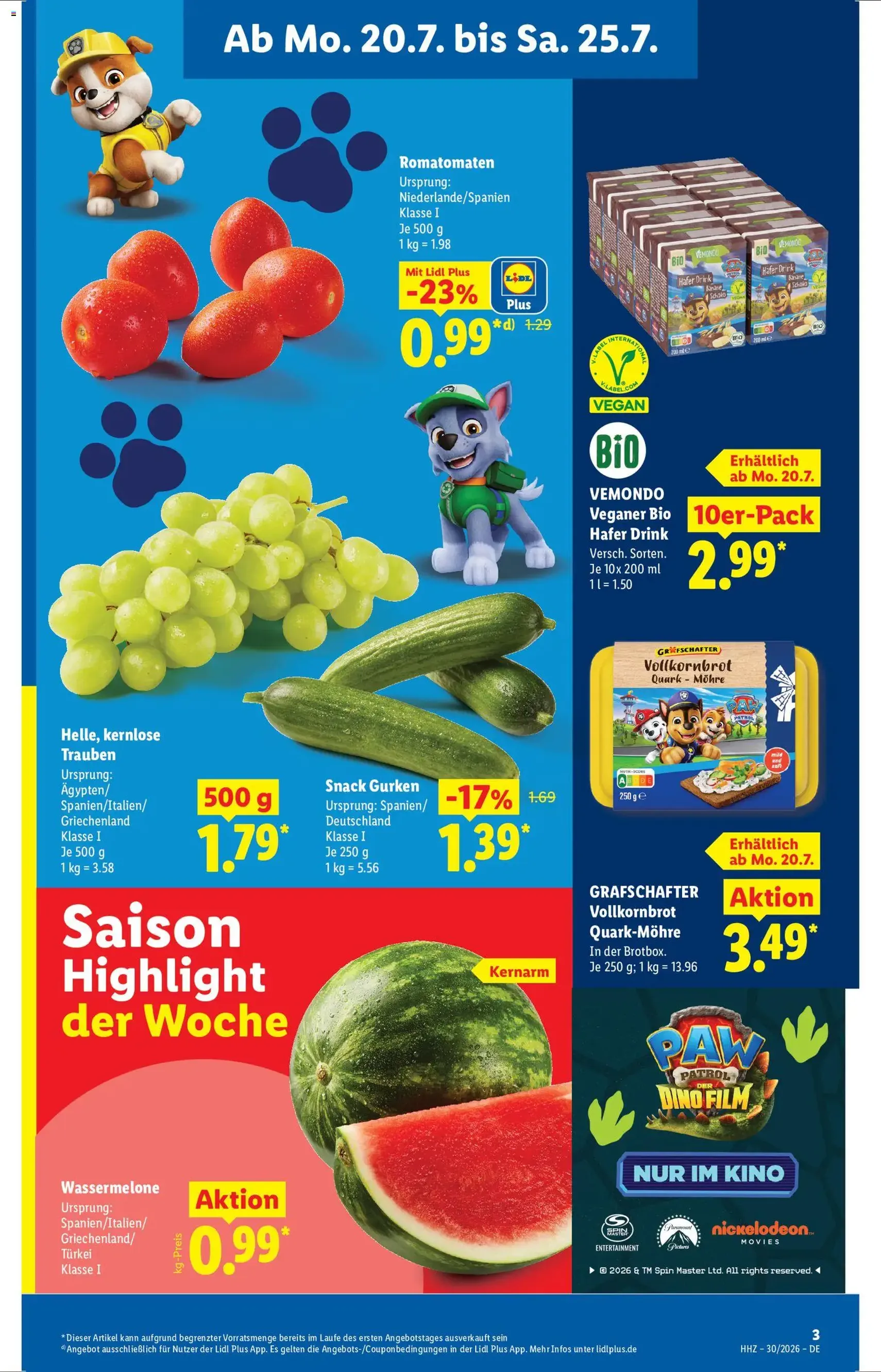 Lidl Prospekt - Gültiger Prospekt ab 20.07.2026, Seite 3 von insgesamt 69