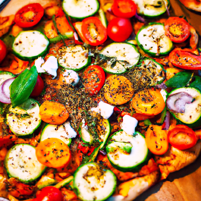 Pizza de verduras al grill