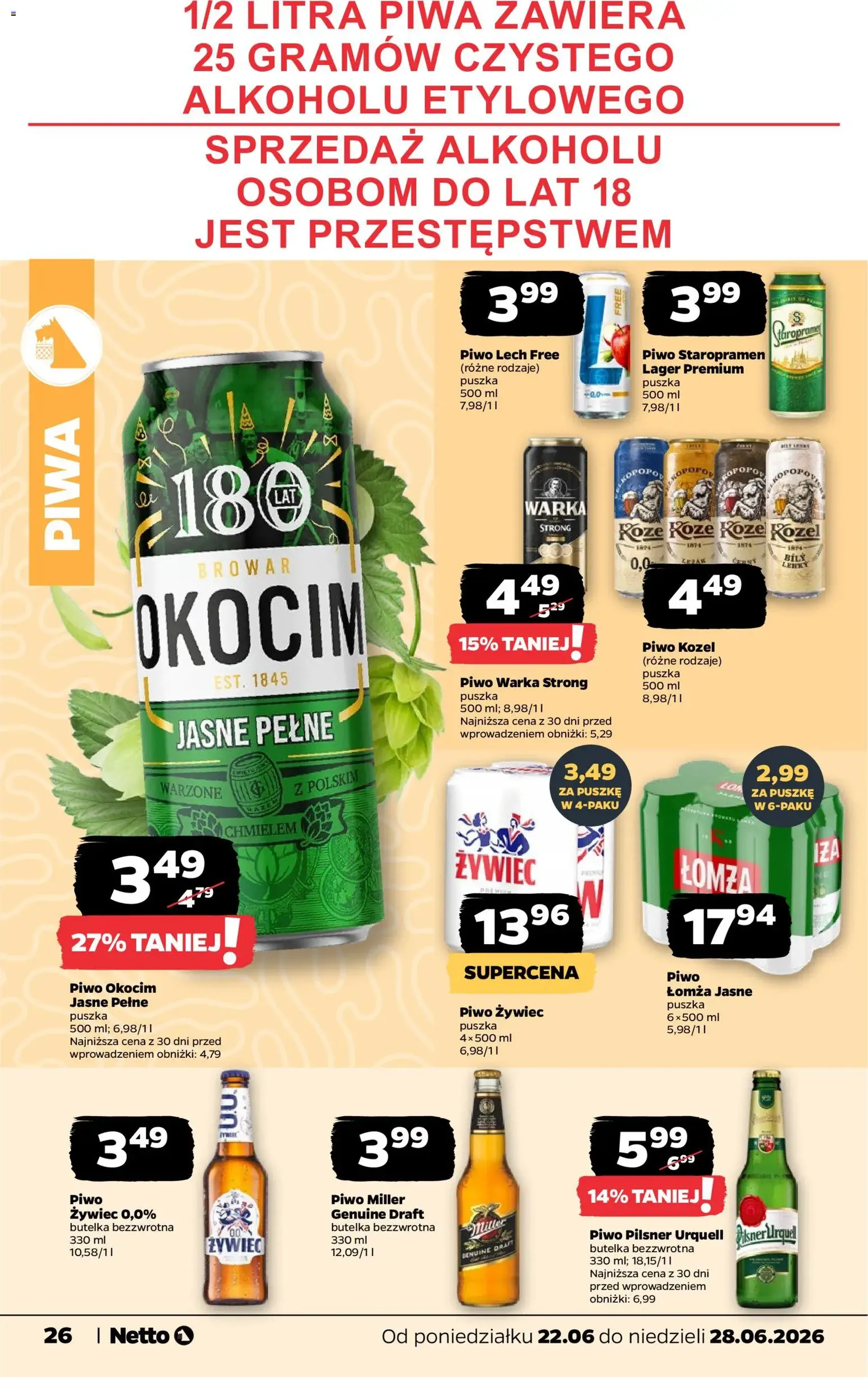 Netto gazetka od poniedziałku spożywcza - ważny gazetka od 22.06.2026 strona 26 z 35