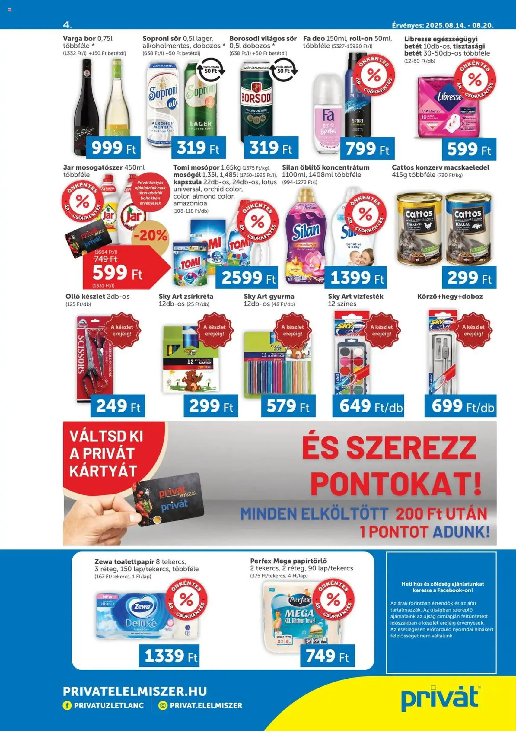 PRIVÁT Akciós újság - 2025.08.14. érvényes szórólap 4 oldal 4 oldalból
