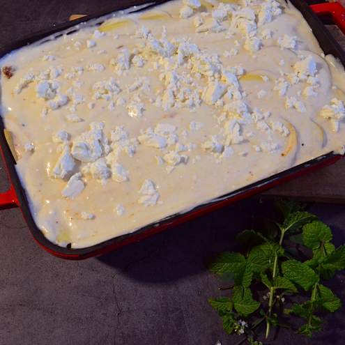 Musaka z mletého hovězího masa, rajčat, lilku a zapečená Feta sýrem - krok přípravy 1