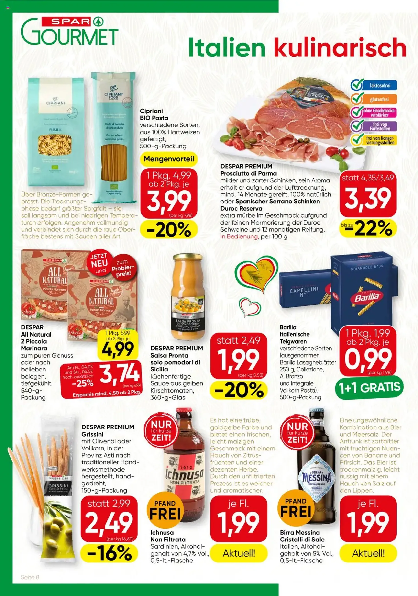 SPAR Gourmet Flugblatt - Gültiger Prospekt ab 03.07.2025, Seite 8 von insgesamt 12