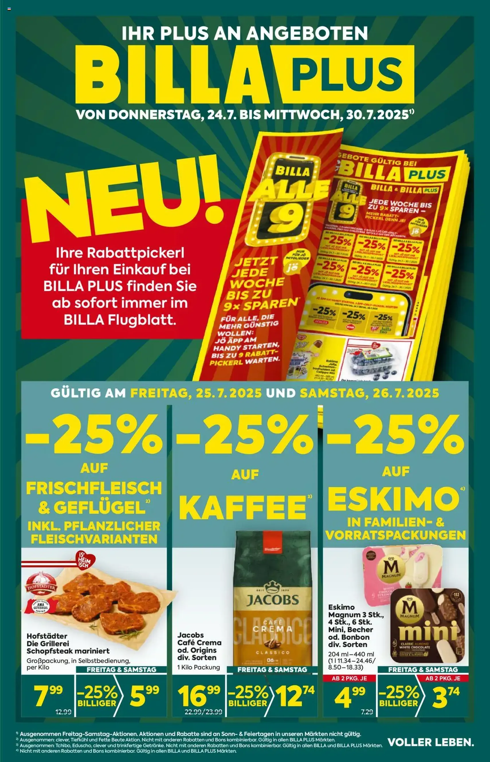 Billa Plus Flugblatt - Gültiger Prospekt ab 24.07.2025, Seite 1 von insgesamt 20