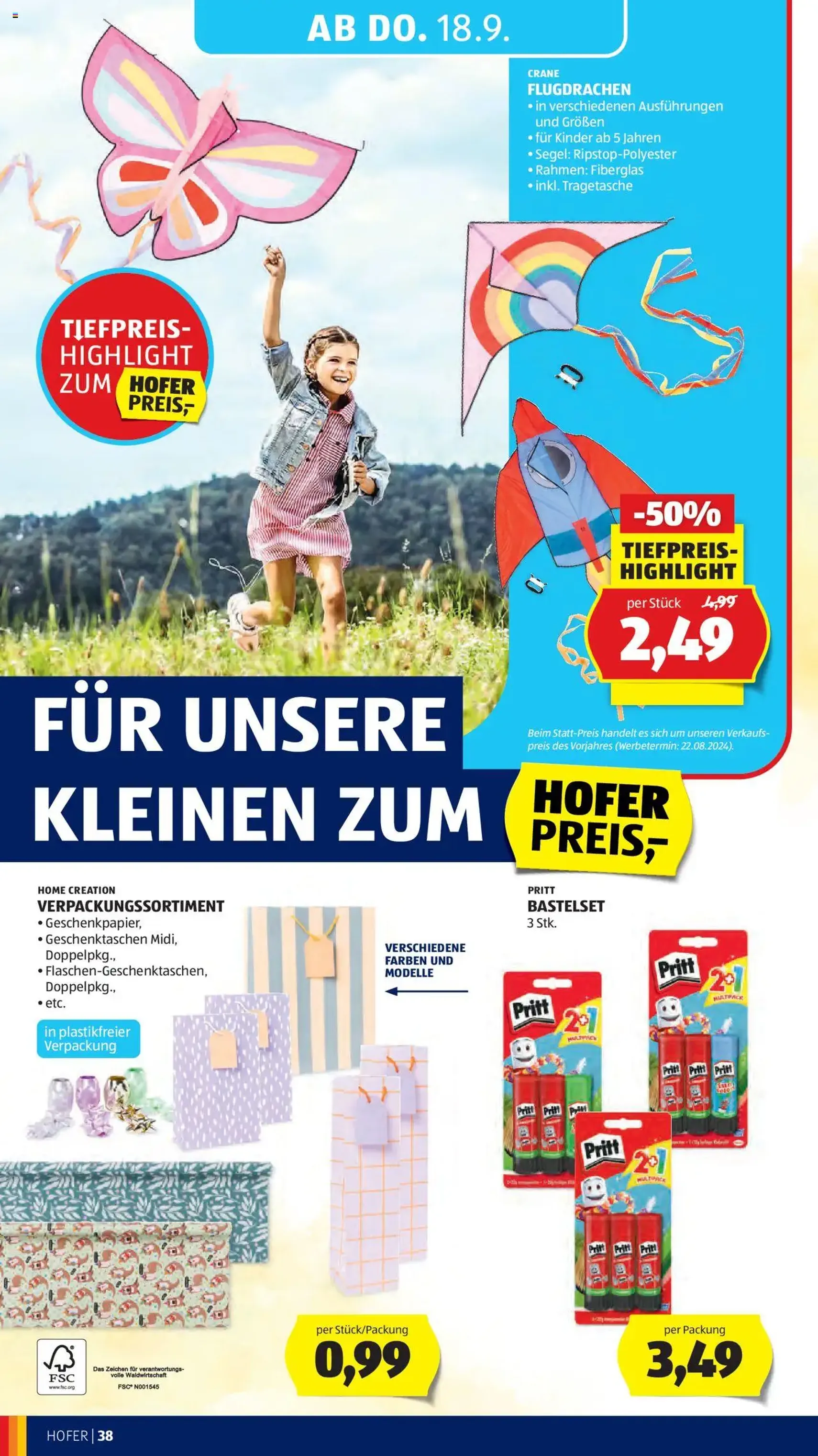 Hofer Flugblatt - Gültiger Prospekt ab 12.09.2025, Seite 42 von insgesamt 49
