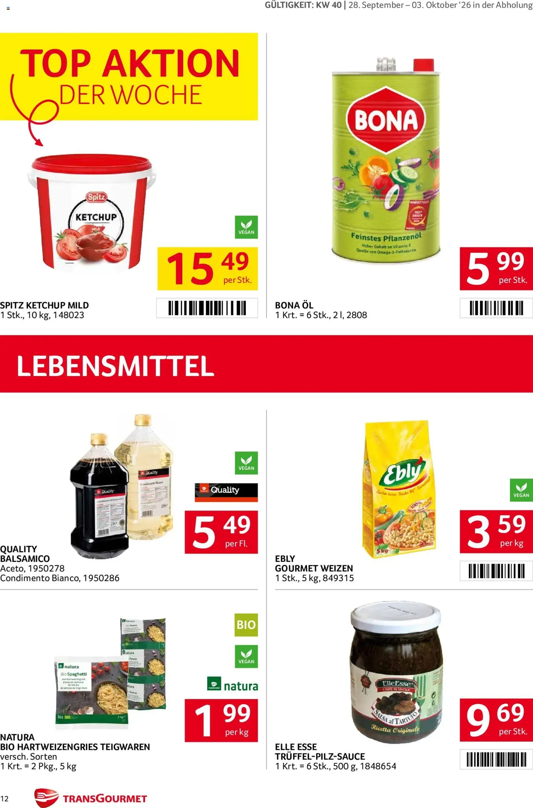 Transgourmet Flugblatt - Gültiger Prospekt ab 28.09.2026, Seite 12 von insgesamt 28
