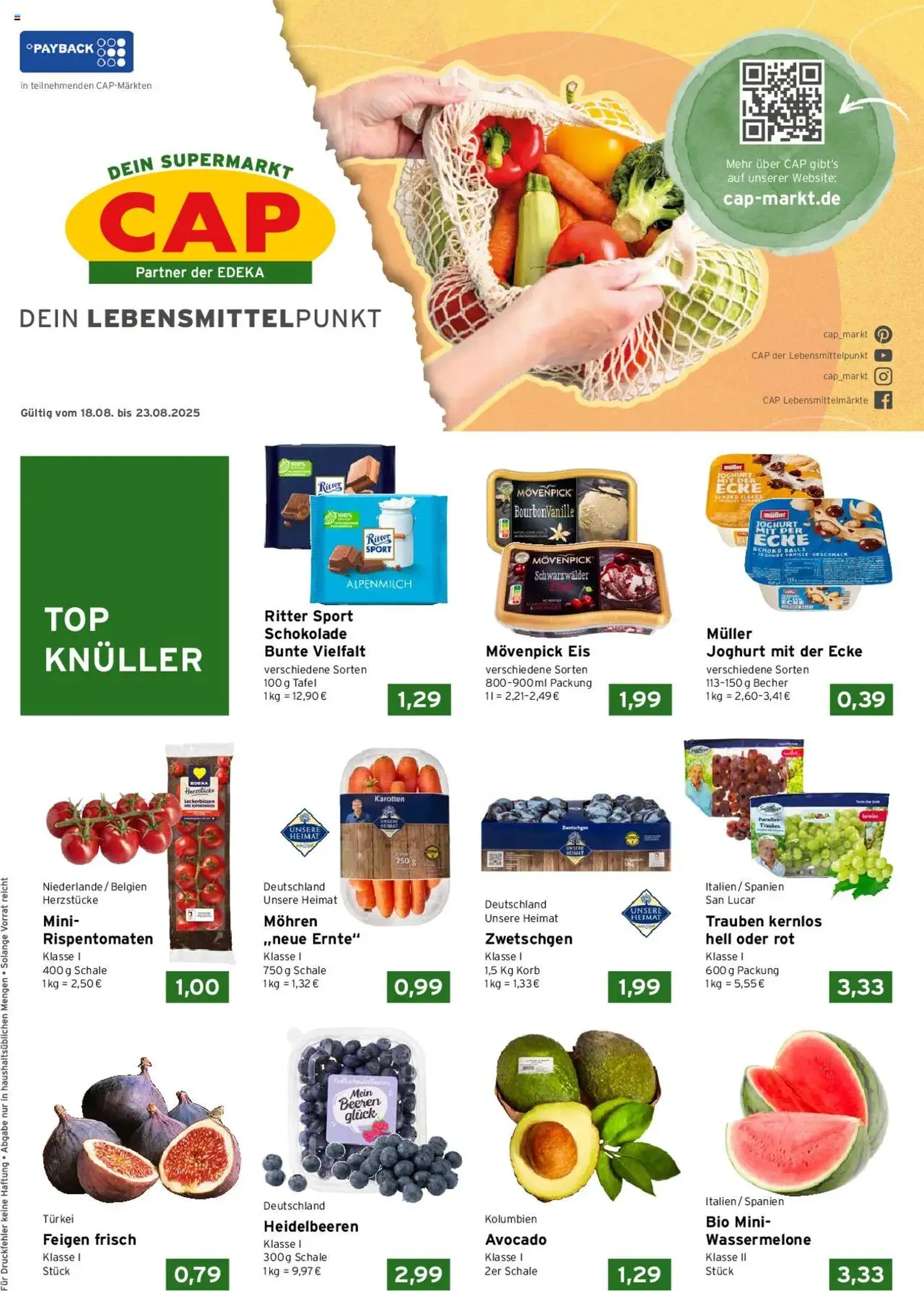 CAP Markt Prospekt - Gültiger Prospekt ab 18.08.2025, Seite 1 von insgesamt 4