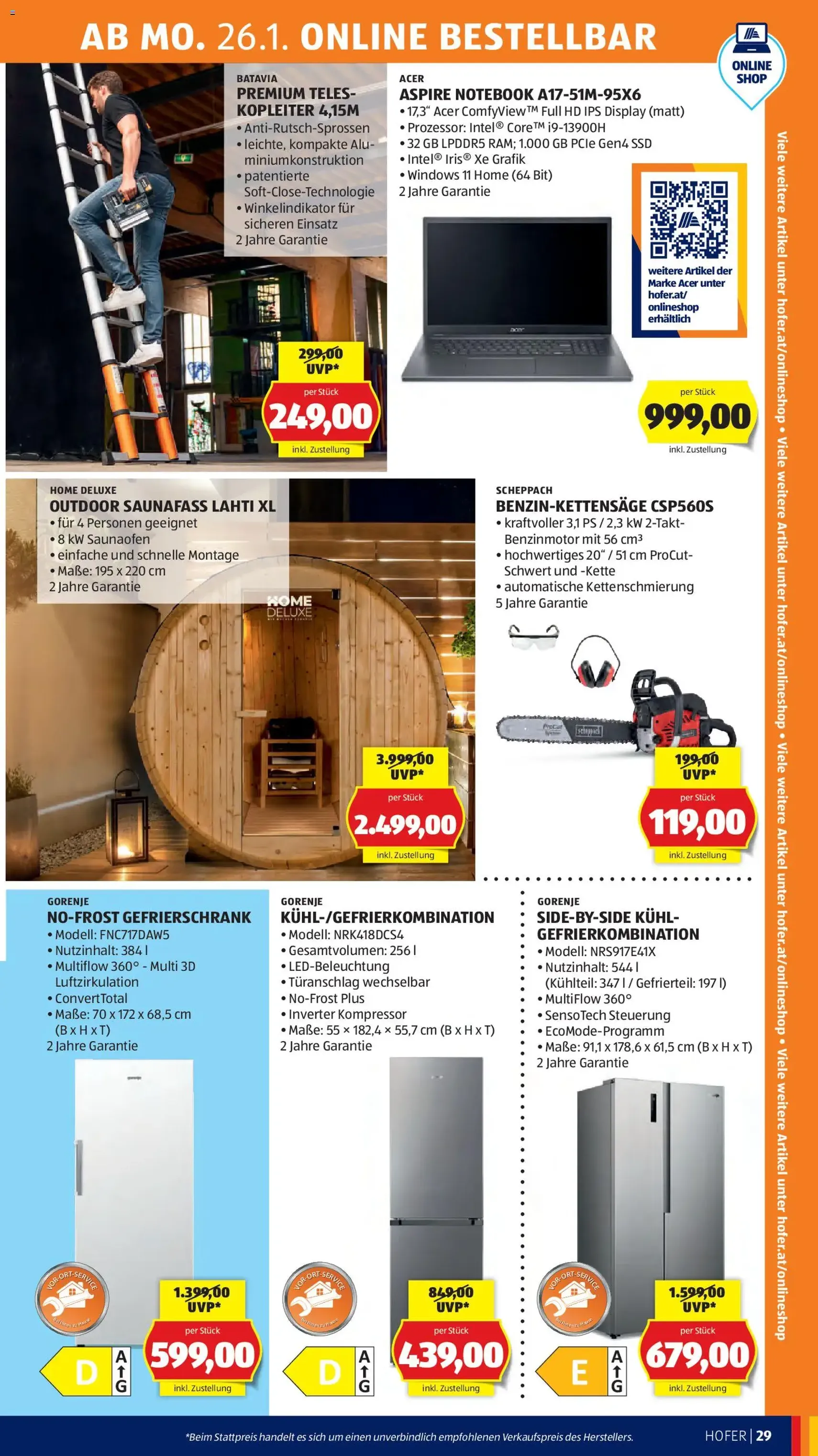 Hofer Flugblatt - Gültiger Prospekt ab 23.01.2026, Seite 33 von insgesamt 45