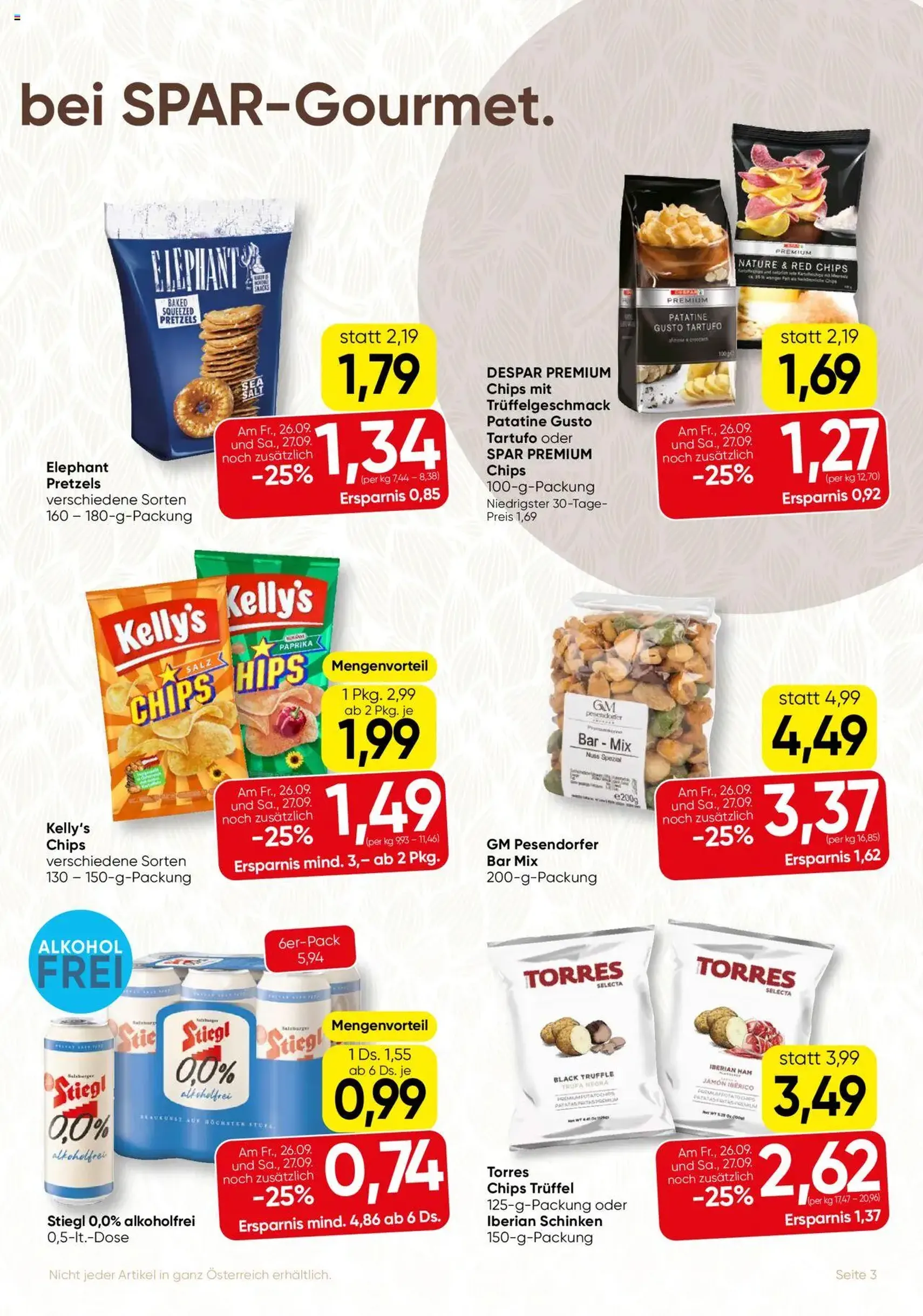 SPAR Gourmet Flugblatt - Gültiger Prospekt ab 25.09.2025, Seite 3 von insgesamt 12