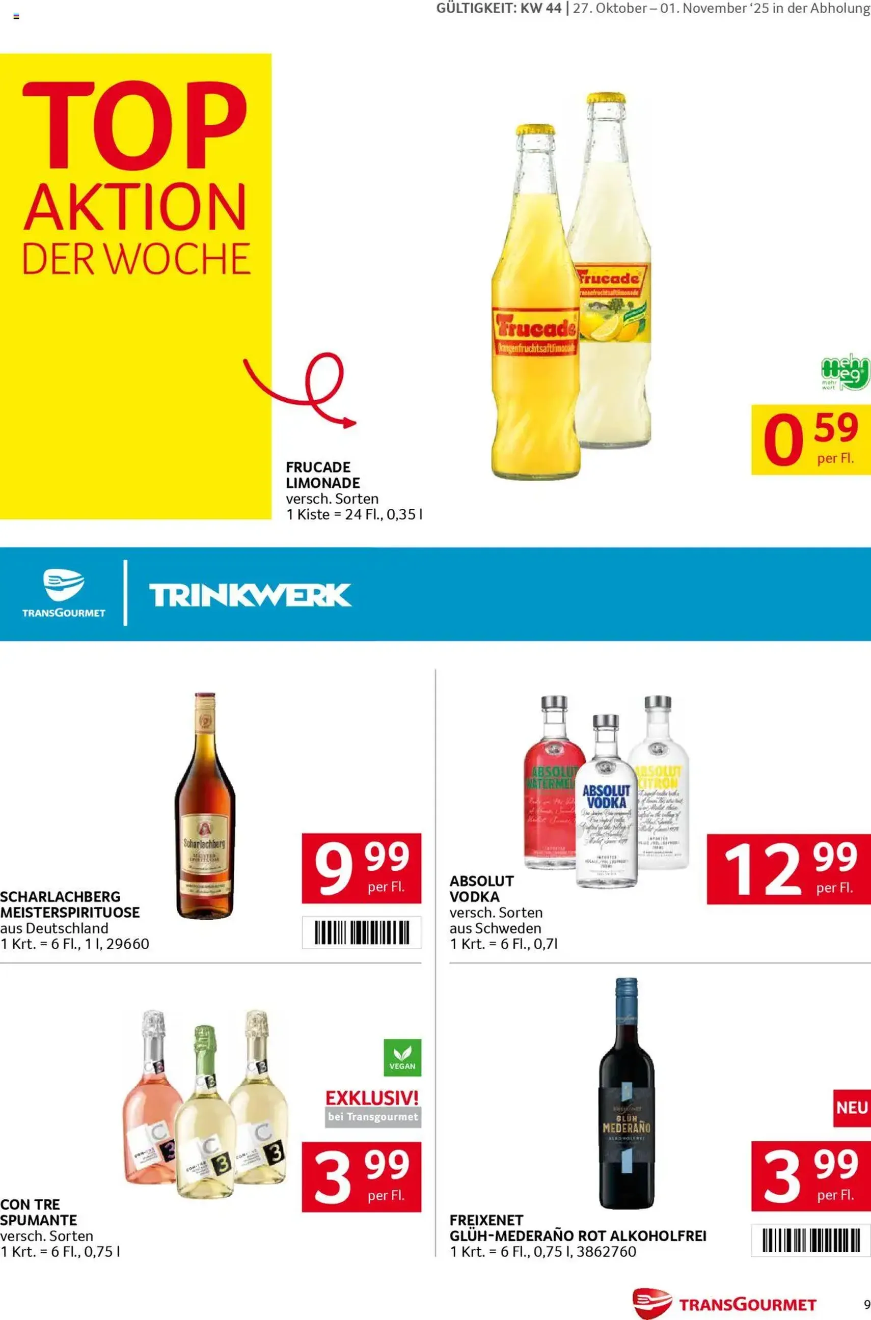 Transgourmet Flugblatt - Gültiger Prospekt ab 26.10.2025, Seite 9 von insgesamt 32 Transgourmet Flugblatt - Gültiger Prospekt ab 26.10.2025, Seite 9 von insgesamt 32
