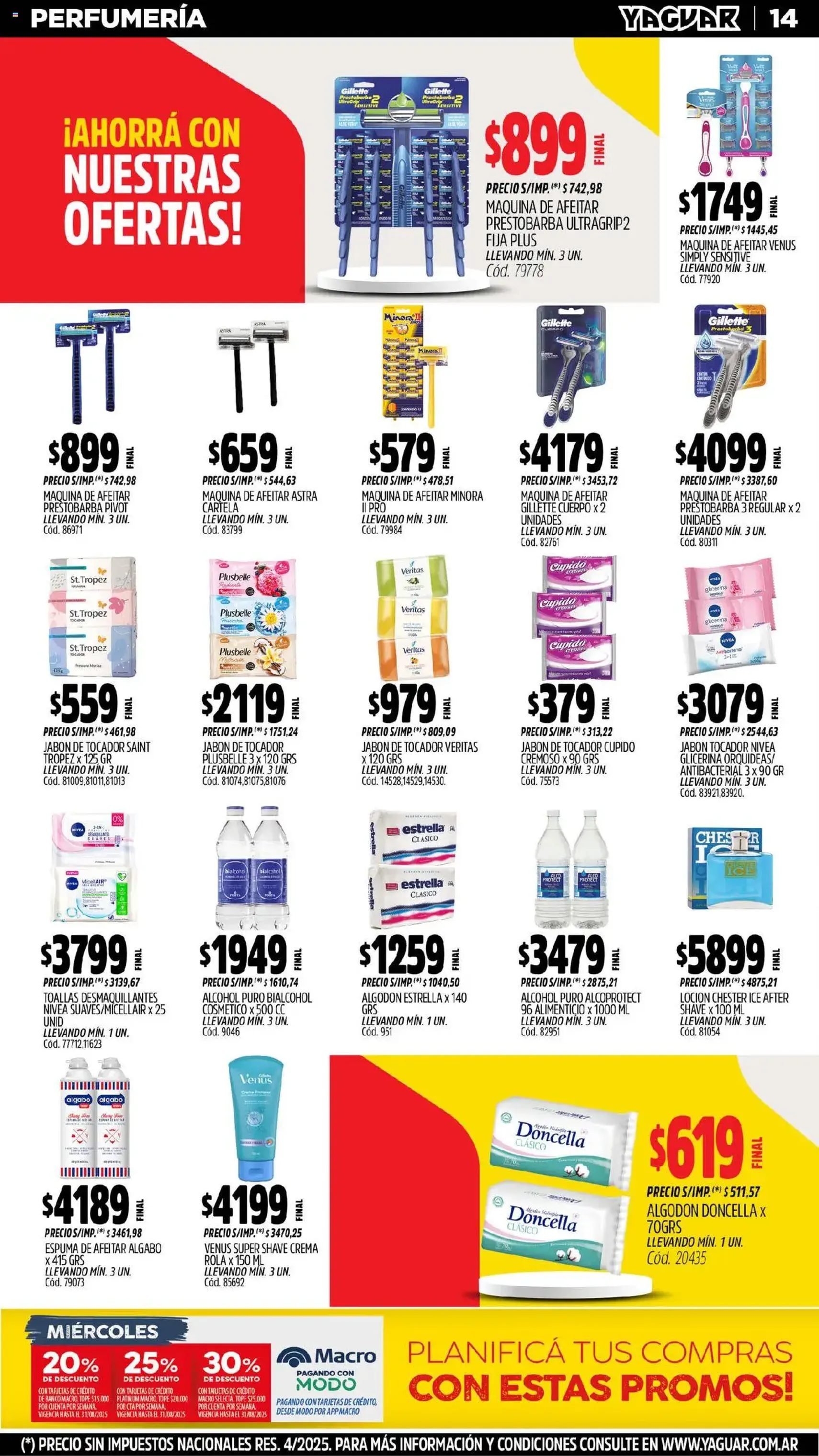 Yaguar catálogo - folleto válido desde 18/08/2025 página 14 de 31 Yaguar catálogo - folleto válido desde 18/08/2025 página 14 de 31