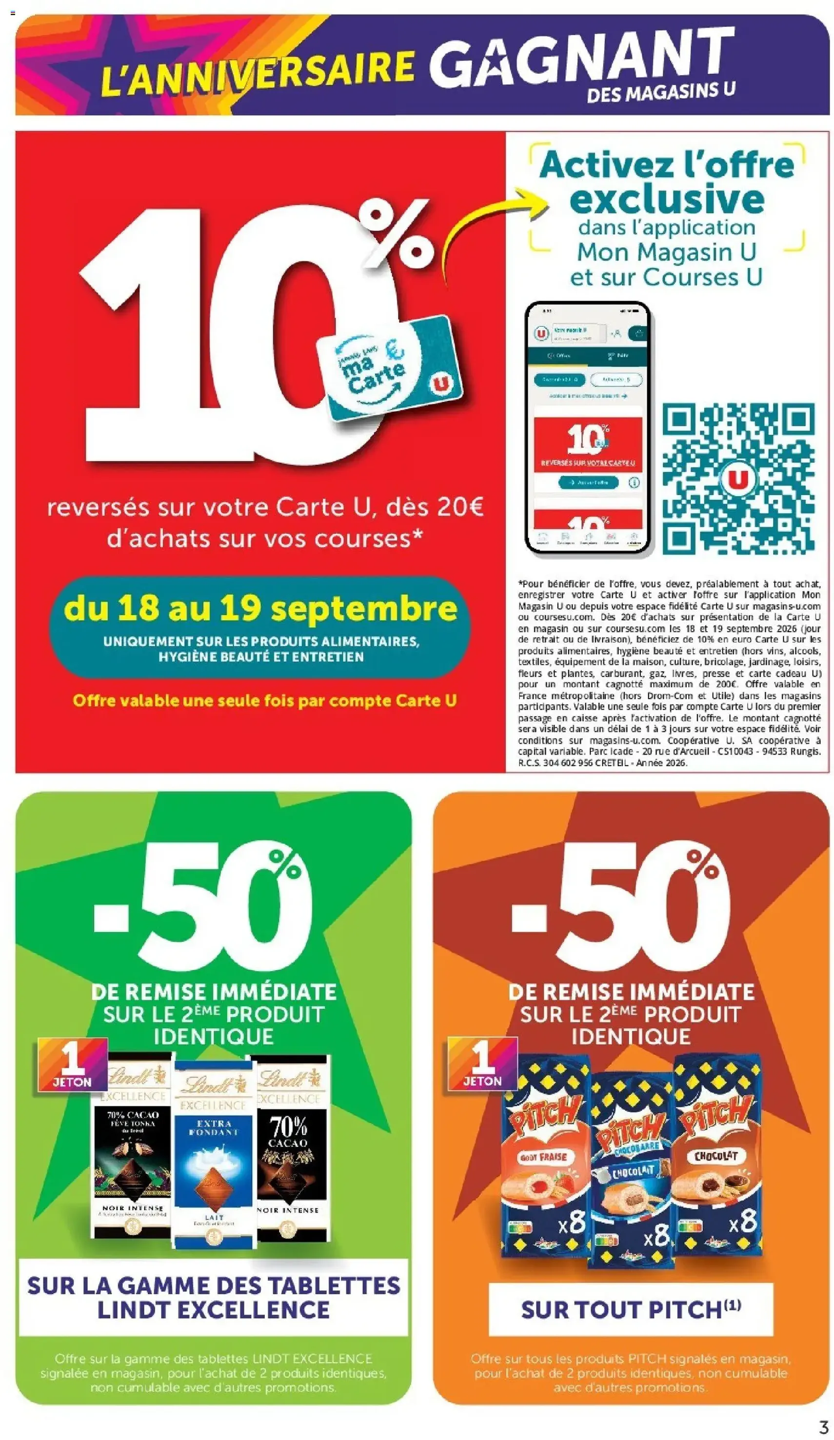 U Express - Anniversaire gagnant des Magasins U - brochure valable à partir du 15/09/2026, page 3 sur 24