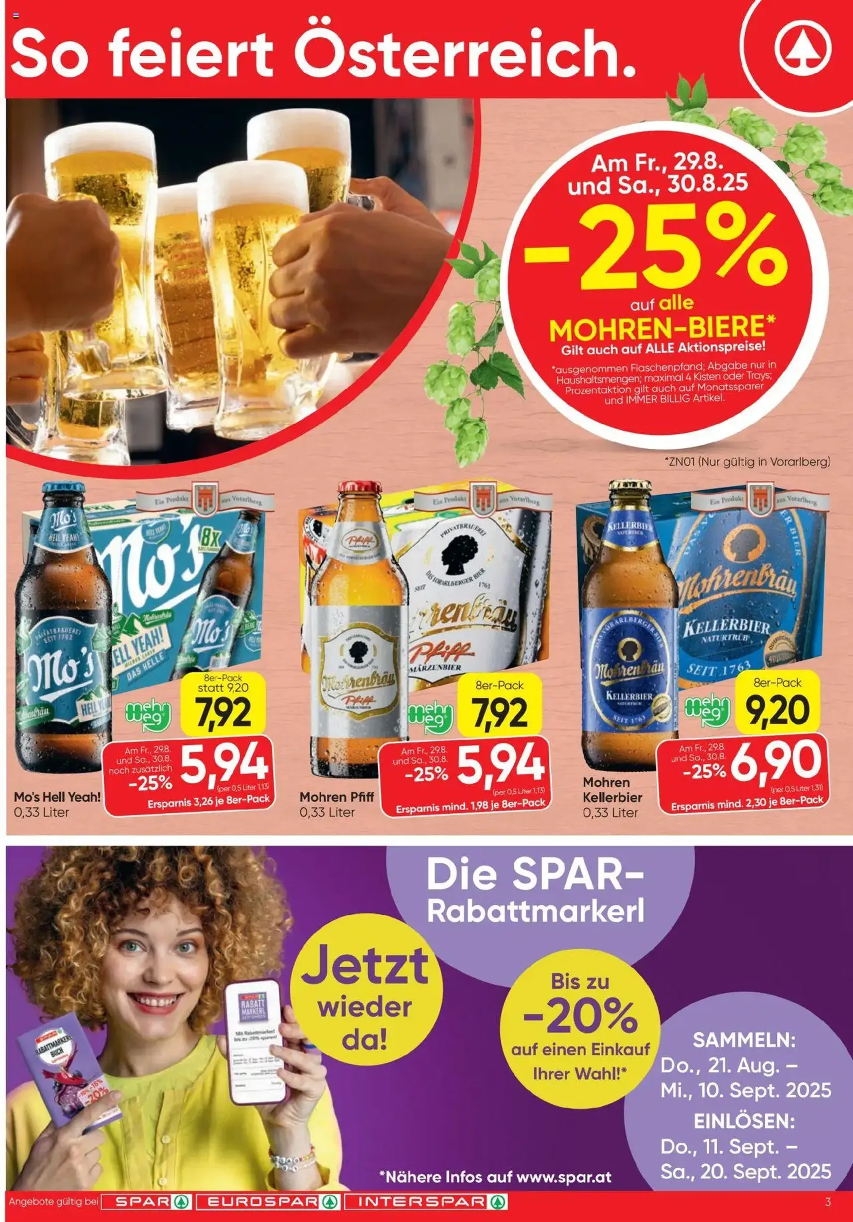 Spar Flugblatt - Gültiger Prospekt ab 28.08.2025, Seite 3 von insgesamt 20 Spar Flugblatt - Gültiger Prospekt ab 28.08.2025, Seite 3 von insgesamt 20