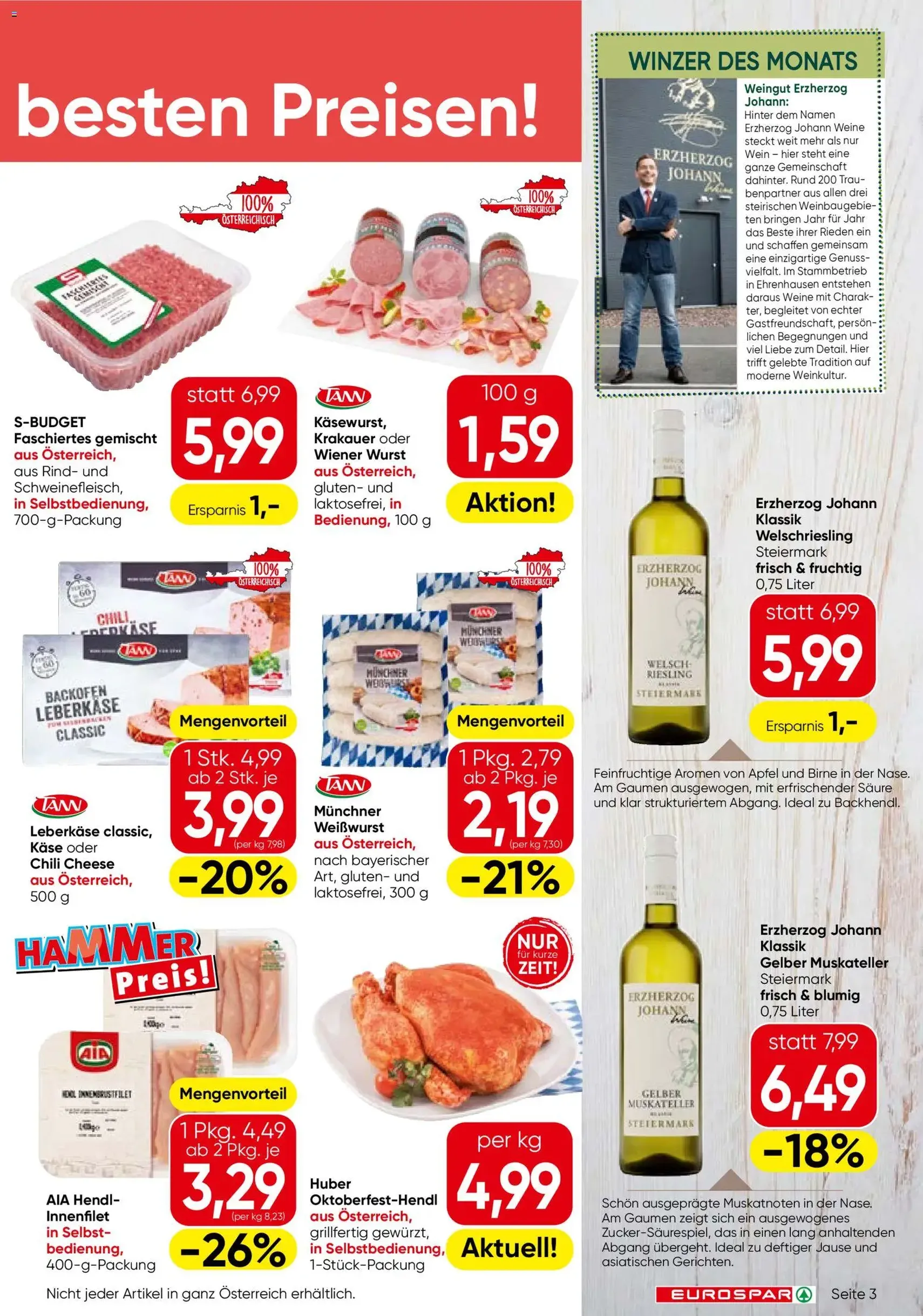 Eurospar Flugblatt - Gültiger Prospekt ab 10.09.2026, Seite 3 von insgesamt 16