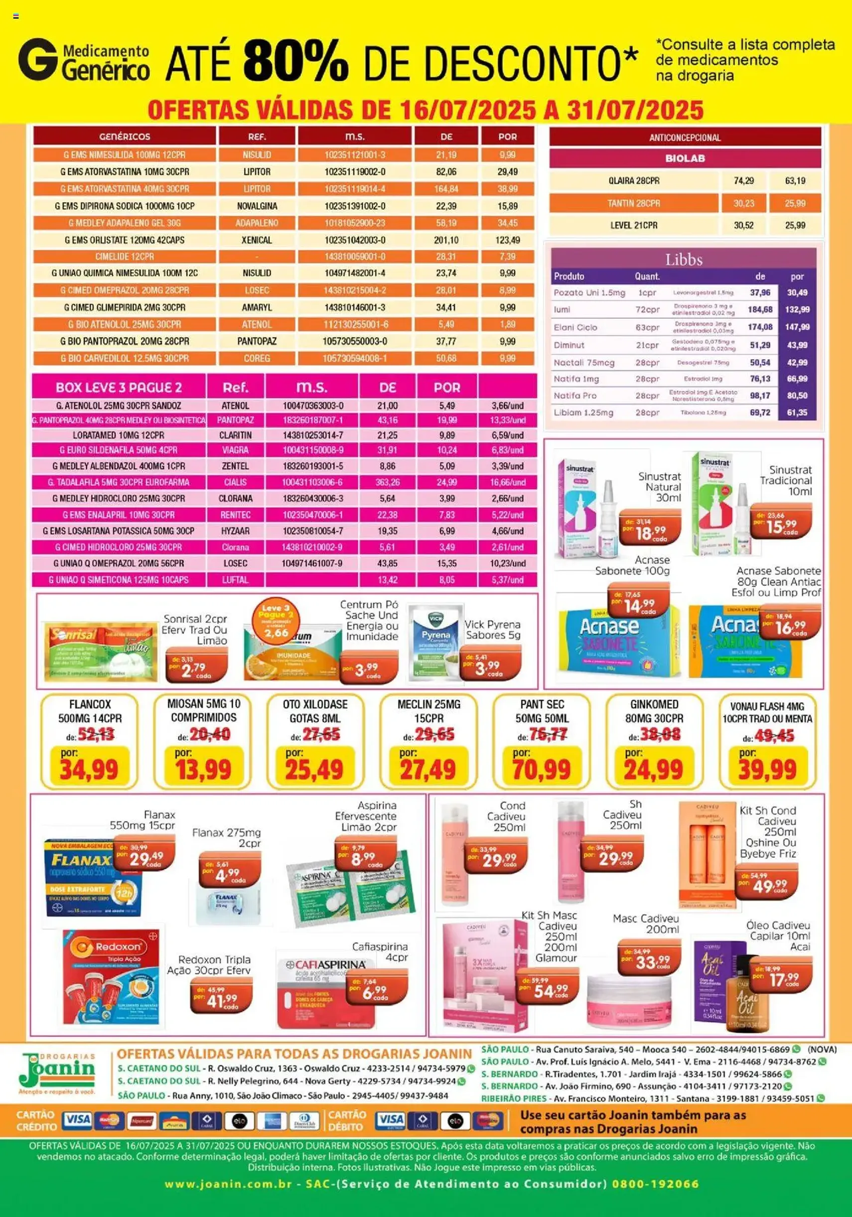 Supermercados Joanin - Ofertas Drogaria - folheto válido a partir de 16/07/2025 página 2 de 2