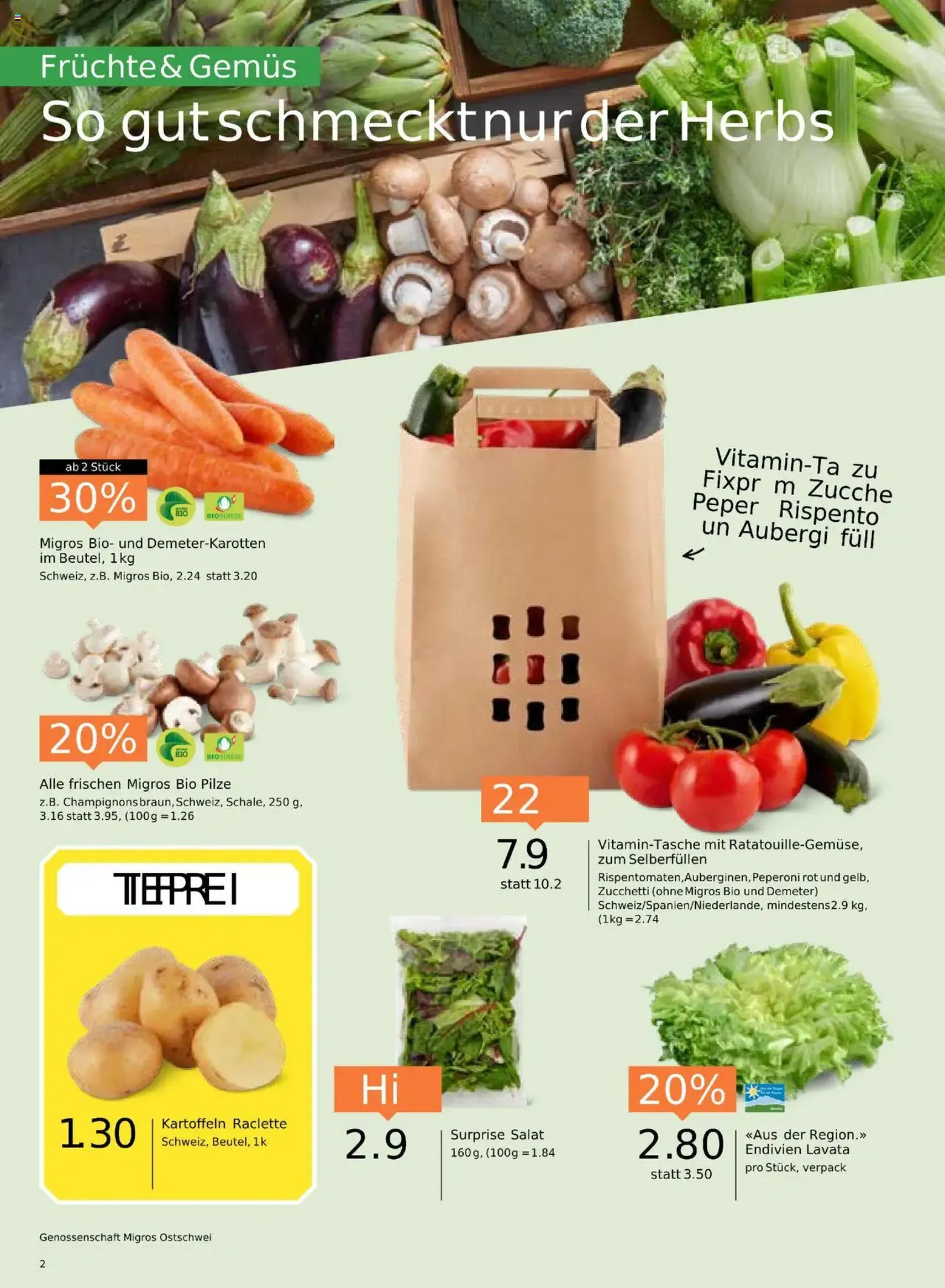 Migros Aktionen - Gültiger Prospekt ab 14.10.2025, Seite 2 von insgesamt 24 Migros Aktionen - Gültiger Prospekt ab 14.10.2025, Seite 2 von insgesamt 24
