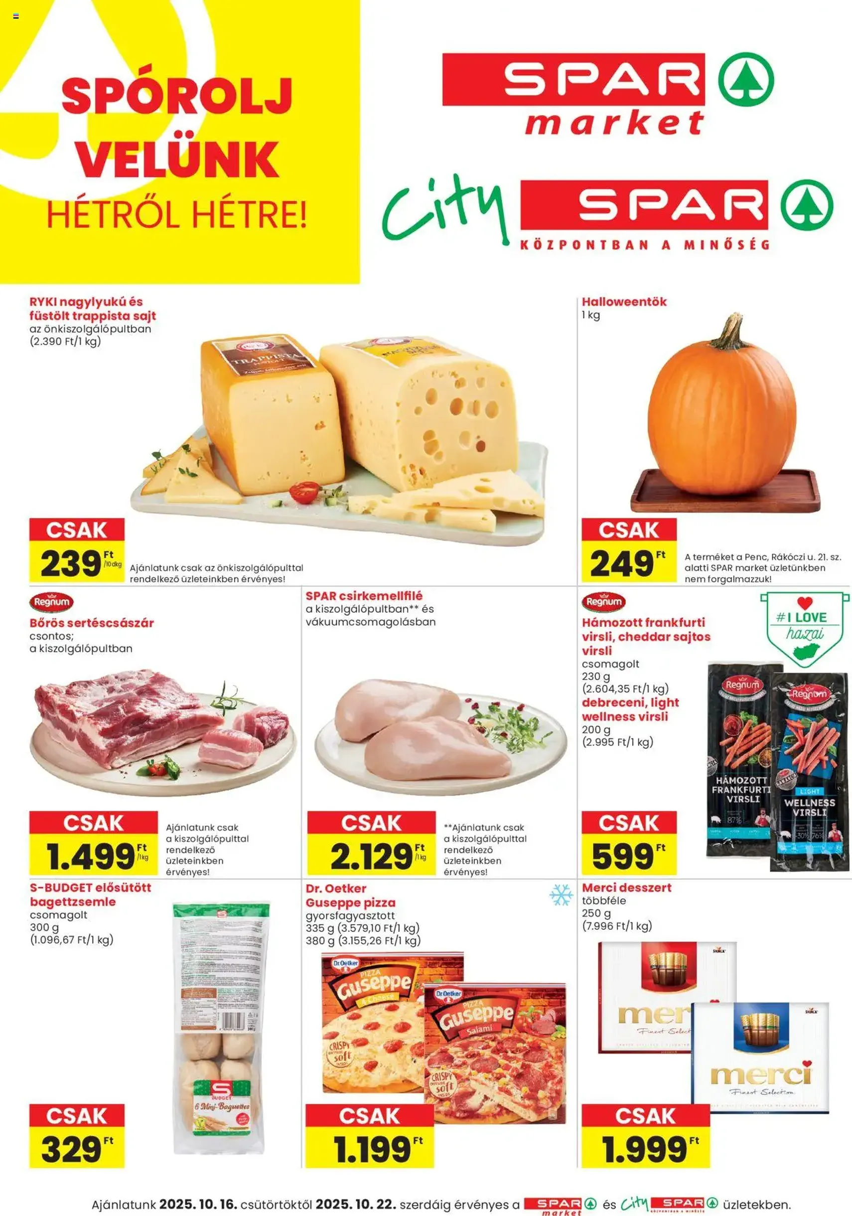 Spar Market Akciós újság - 2025.10.16. érvényes szórólap 1 oldal 3 oldalból