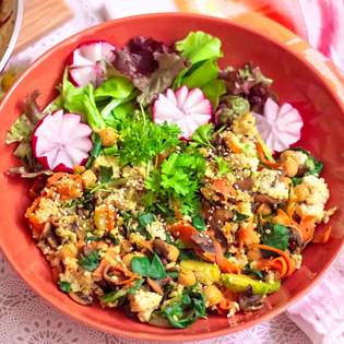 Gesunder Hirse Gemüse Bowl vegan - Rezeptvorschau