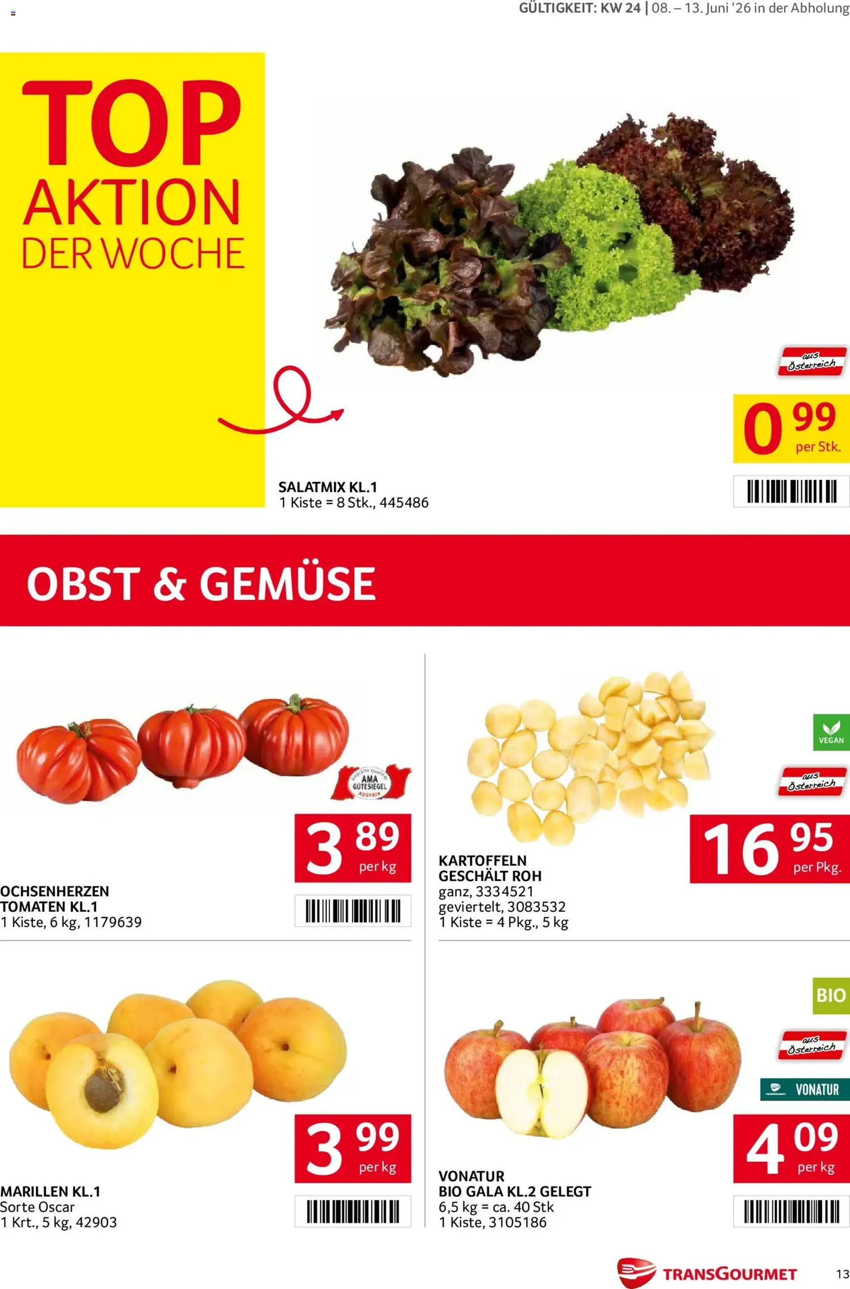 Transgourmet Flugblatt - Gültiger Prospekt ab 08.06.2026, Seite 13 von insgesamt 36
