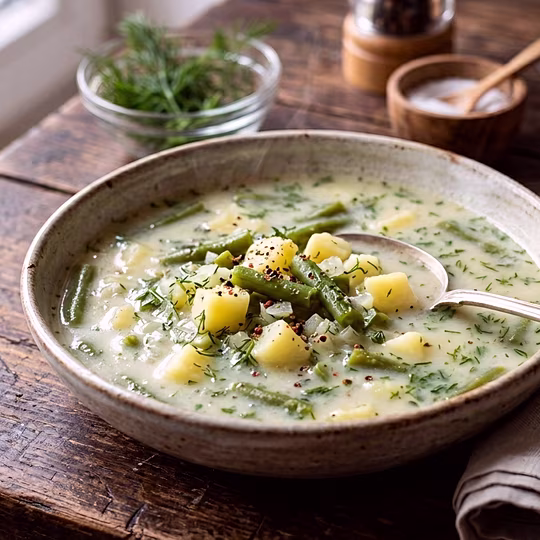 Náhľad receptu Zelená fazuľková polievka s kôprom