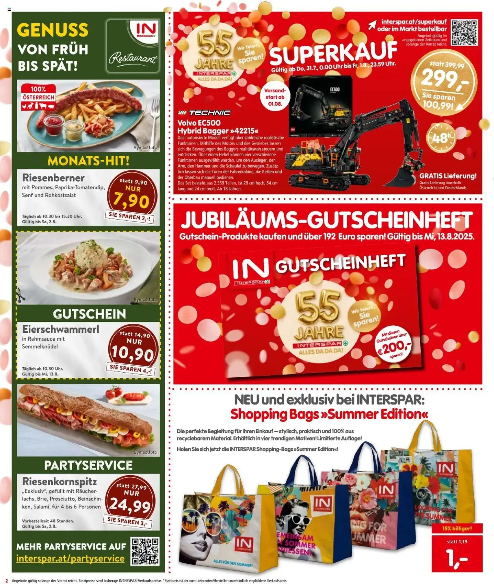 Interspar Flugblatt - Gültiger Prospekt ab 31.07.2025, Seite 2 von insgesamt 20