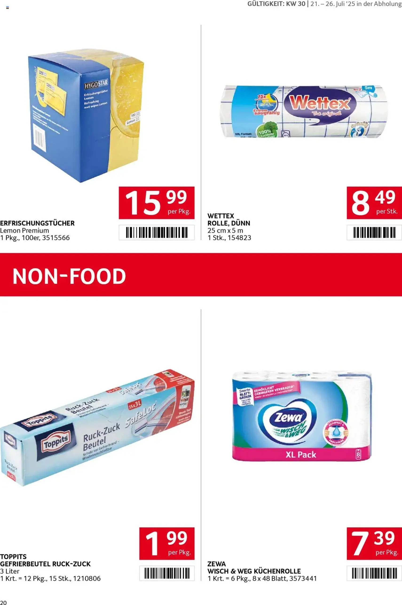 Transgourmet Flugblatt - Gültiger Prospekt ab 20.07.2025, Seite 20 von insgesamt 28 Transgourmet Flugblatt - Gültiger Prospekt ab 20.07.2025, Seite 20 von insgesamt 28